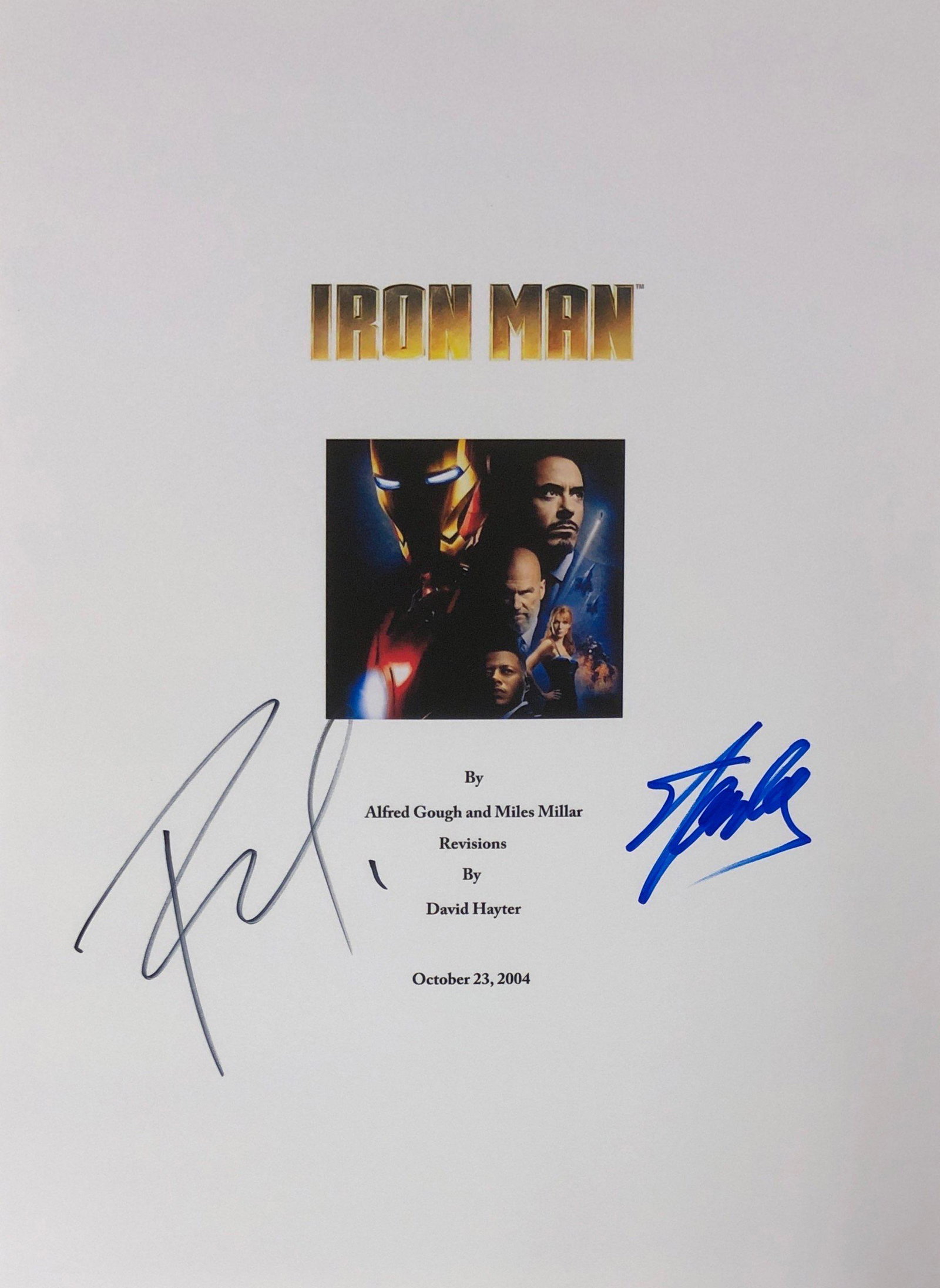 Iron Man Signed Script Cover Robert Downey Jr: Category: Autograph Photo CollectiblesItem is in great condition with no damage, unframed If image of documentation is not attached in the listing, the lot is sold without documents. Please review our