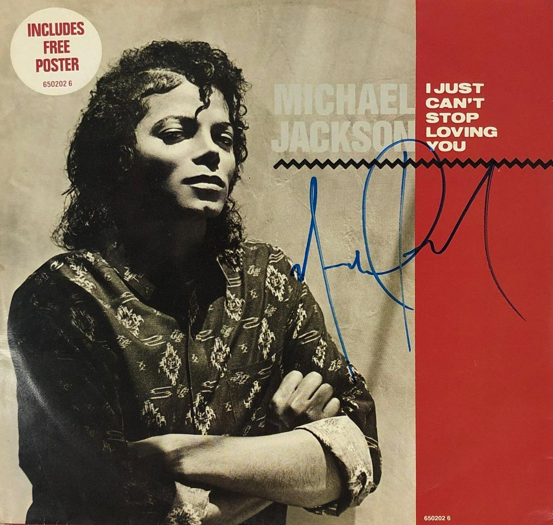 Signed Michael Jackson I Just Cant Stop Loving You: Category: Autograph CollectiblesItem is in great condition with no damage, unframed If image of documentation is not attached in the listing, the lot is sold without documents. Please review our Terms