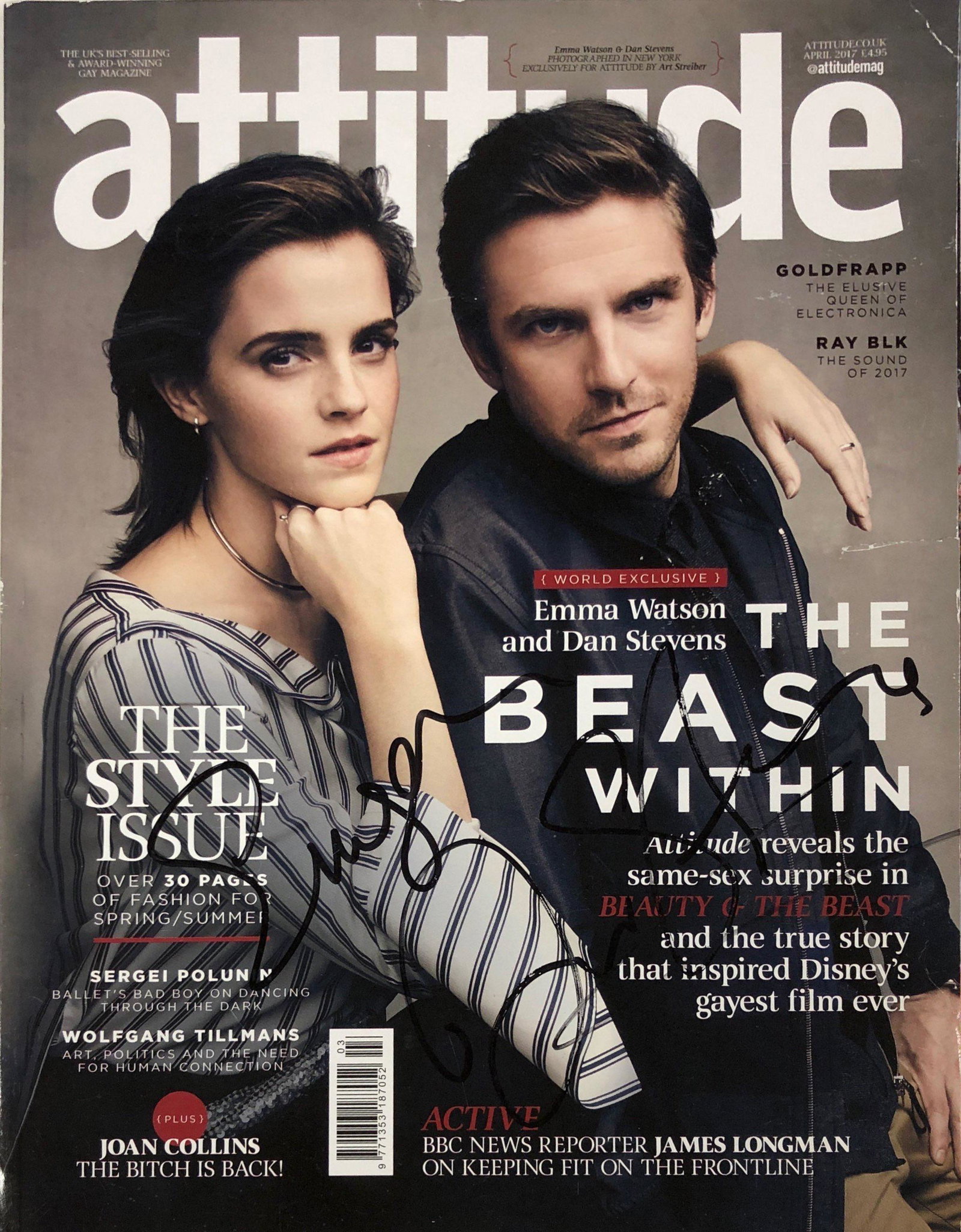 Signed Emma Watson Dan Stevens Magazine: Category: Autograph CollectiblesItem is in great condition with no damage, unframed If image of documentation is not attached in the listing, the lot is sold without documents. Please review our Terms
