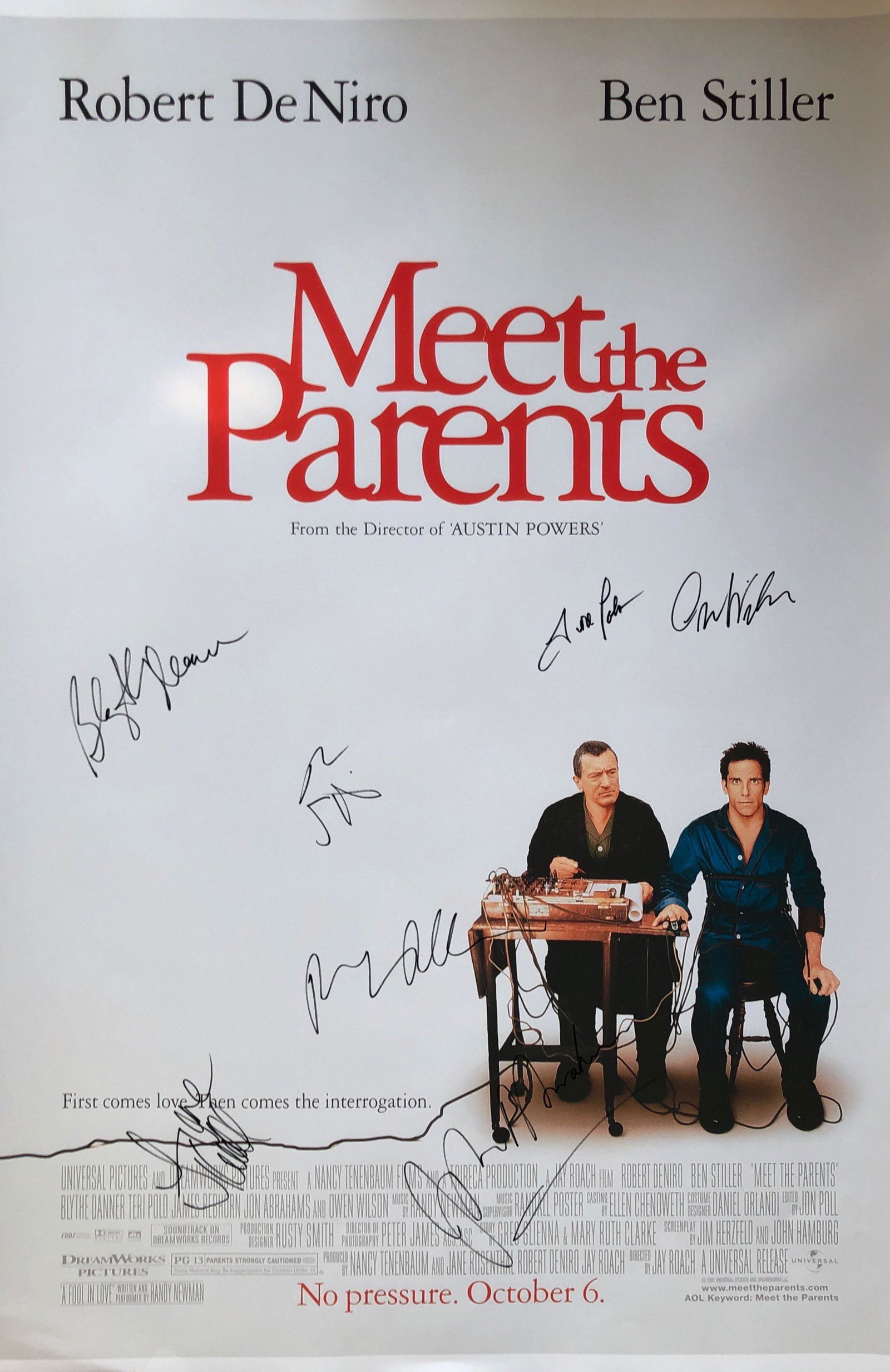 Signed Meet the Parents Robert De Niro Poster: Category: Autograph CollectiblesItem is in great condition with no damage, unframed If image of documentation is not attached in the listing, the lot is sold without documents. Please review our Terms