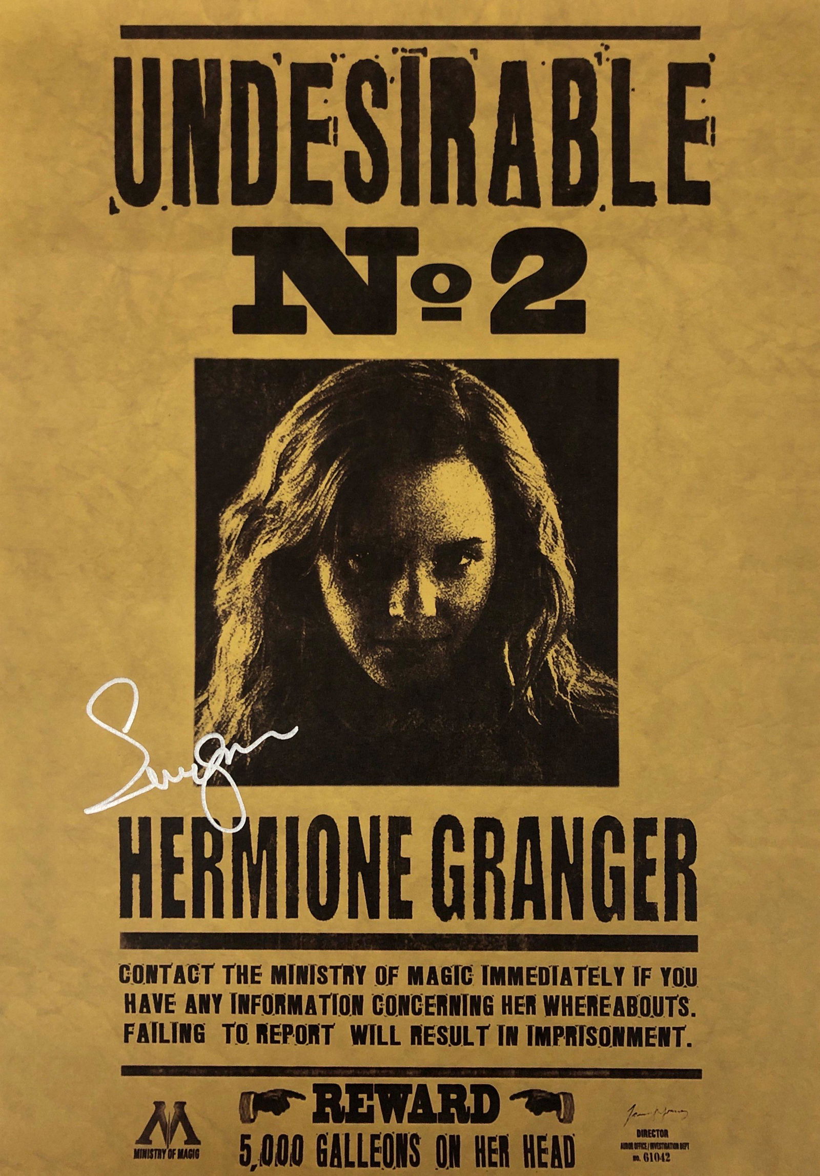 Signed Harry Potter Emma Watson Poster: Category: Autograph CollectiblesItem is in great condition with no damage, unframed If image of documentation is not attached in the listing, the lot is sold without documents. Please review our Terms