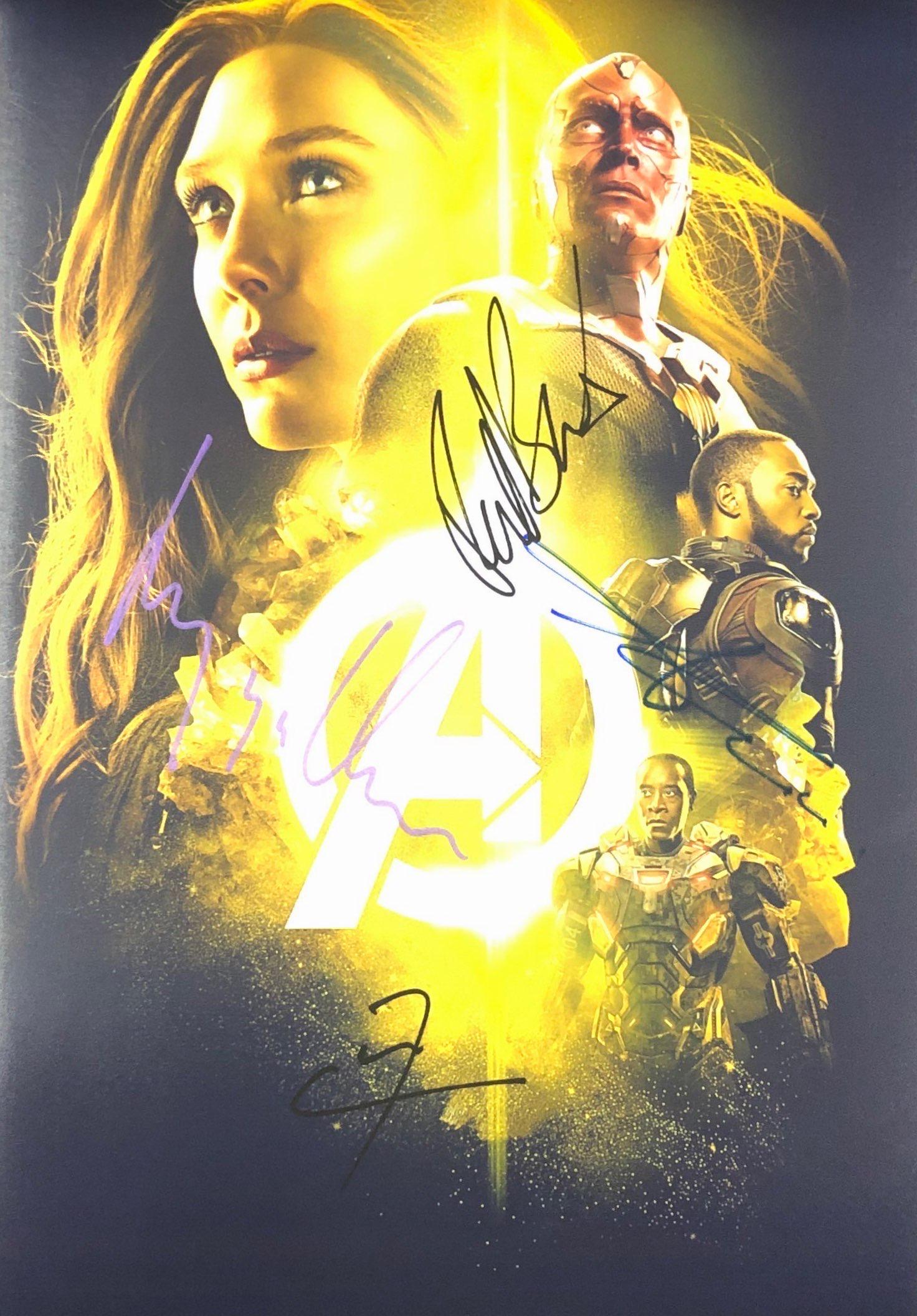 Avengers Infinity War Don Cheadle Autograph Signed: Autographed by:Don Cheadle, Anthony Mackie, Elizabeth Olsen, Paul BettanySize: 8" x 10"Category: Autograph CollectiblesItem is in great condition with no damage, unframed If image of documentation is 