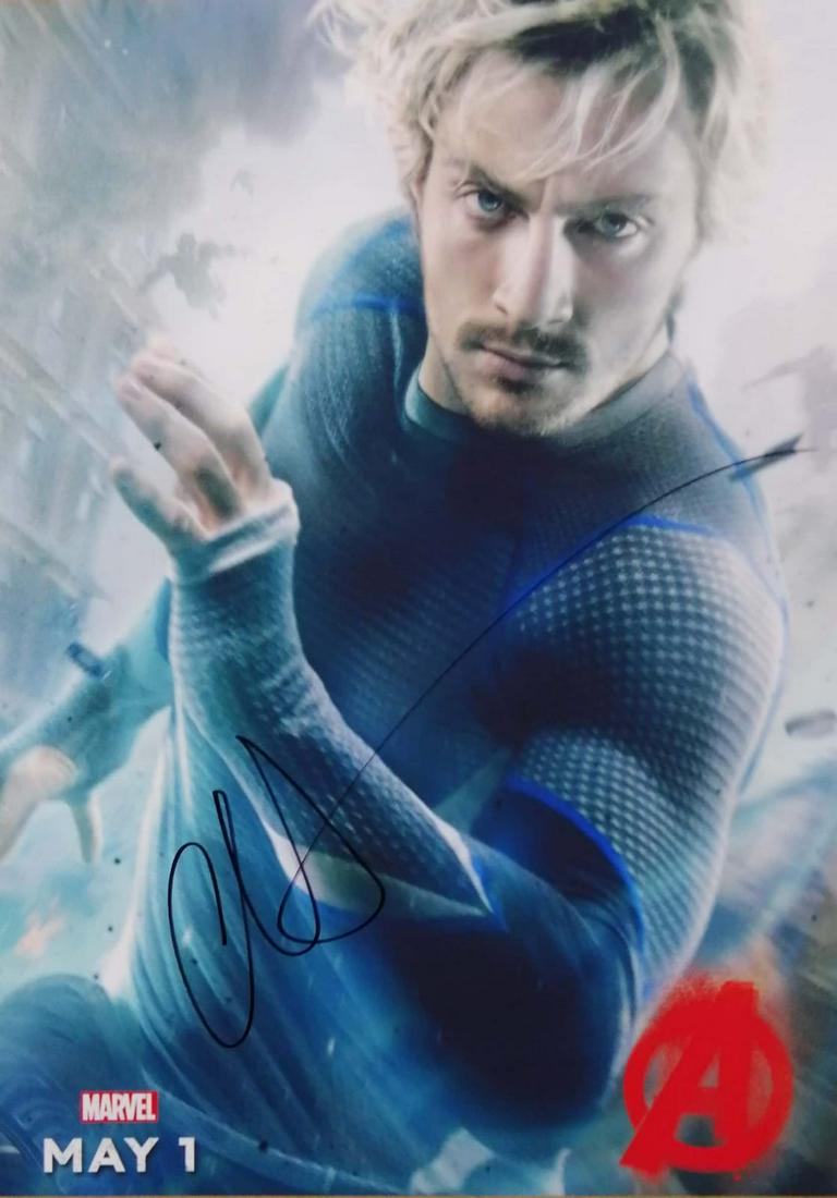 Avengers Ultron Aaron Taylor-Johnson SIGNED Autographed: Autographed by:Aaron Taylor-JohnsonSize: 8" x 10"Category: Autograph CollectiblesItem is in great condition with no damage, unframed If image of documentation is not attached in the listing, the lot i