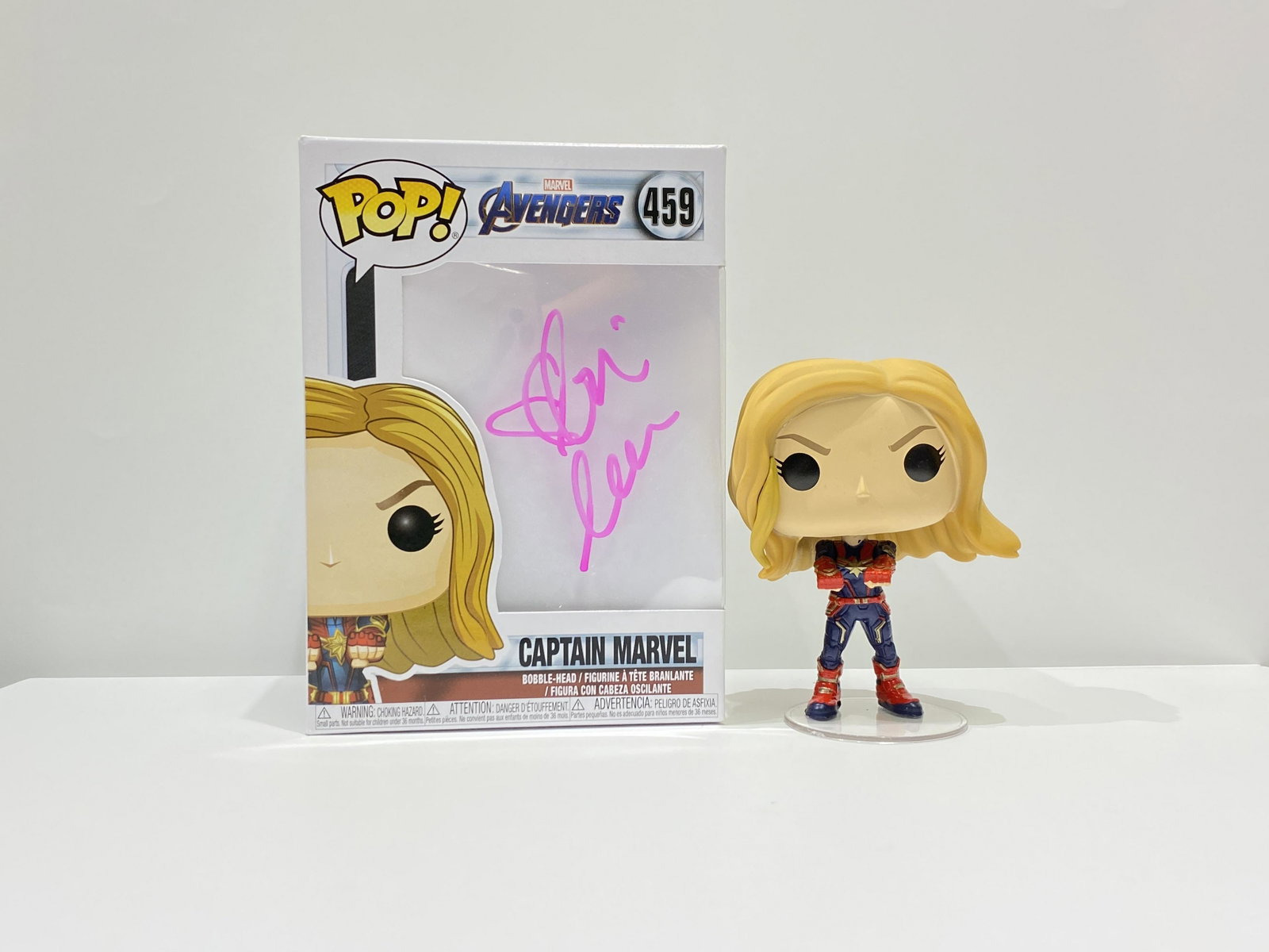 Marvel Avengers Captain Marvel Brie Larson Funko Pop: Autographed by:Brie LarsonCategory: Autograph CollectiblesItem is in great condition with no damage, unframed If image of documentation is not attached in the listing, the lot is sold without document