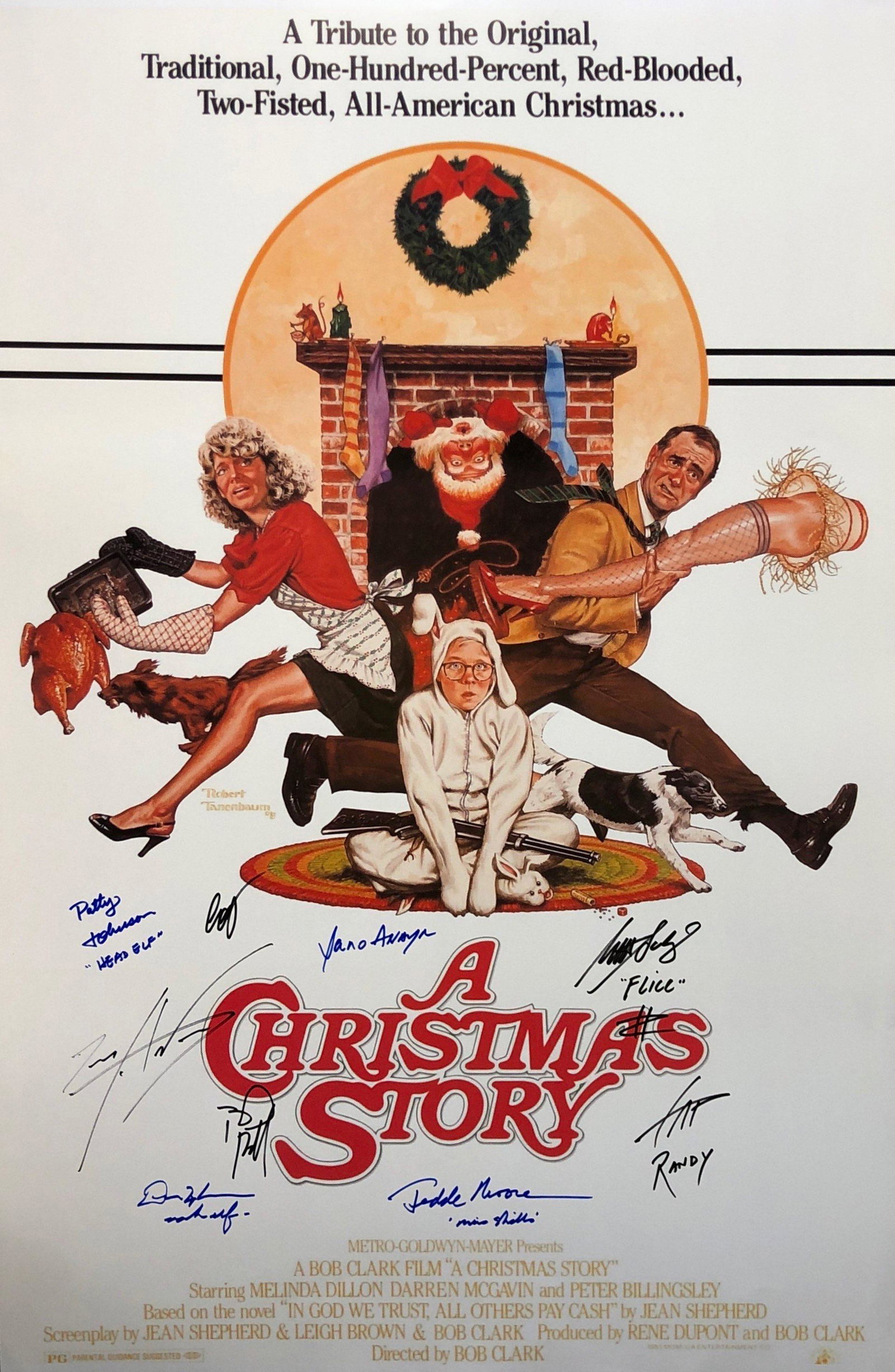 Signed Christmas Story Poster Peter Billingsley: Autographed by:Peter Billingsley, Scott Schwartz, Ian Petrella, R.D. Robb, Zack Ward, Yano Anaya, Tedde Moore, Patty Johnson, Drew HocevarSize: 8" x 10"Authentication Code: P37317Item is in great cond