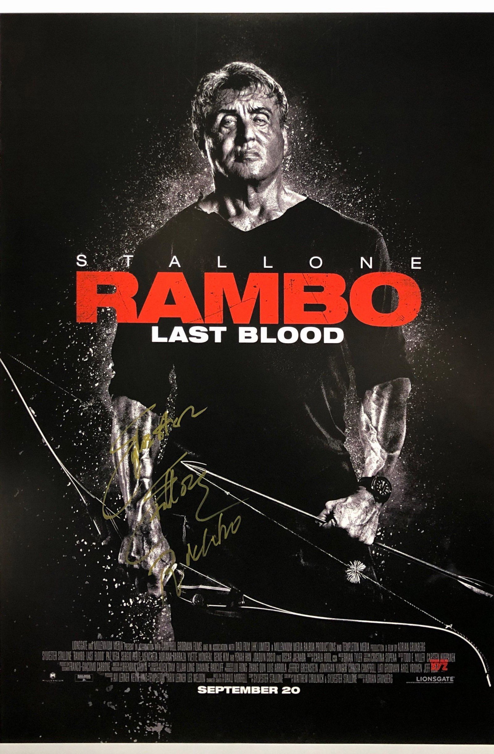Signed Rambo Last Blood Poster Sylvester Stallone: Autographed by:Sylvester StalloneSize: 8" x 10"Authentication Code: P37371Item is in great condition with no damage, unframed If image of documentation is not attached in the listing, the lot is sold 