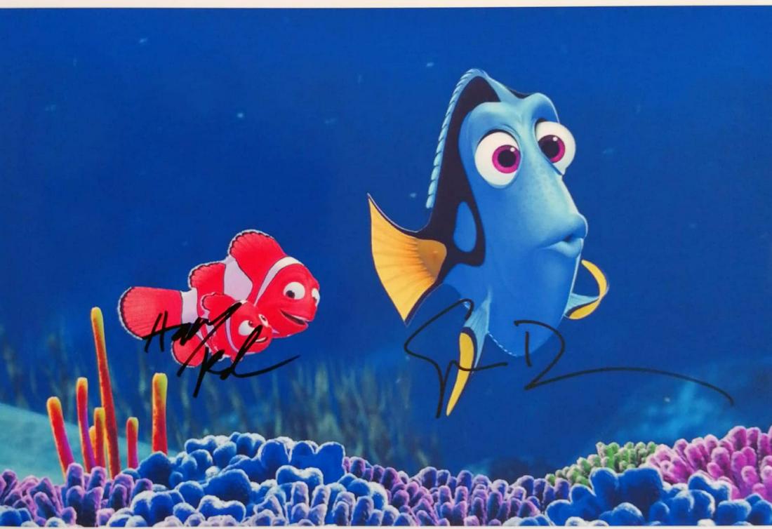 Finding Nemo Albert Brooks Ellen DeGeneres Signed Photo: Autographed by:Albert Brooks, Ellen DeGeneresSize: 8" x 10"Authentication Code: PC38359Item is in great condition with no damage, unframed If image of documentation is not attached in the listing, the
