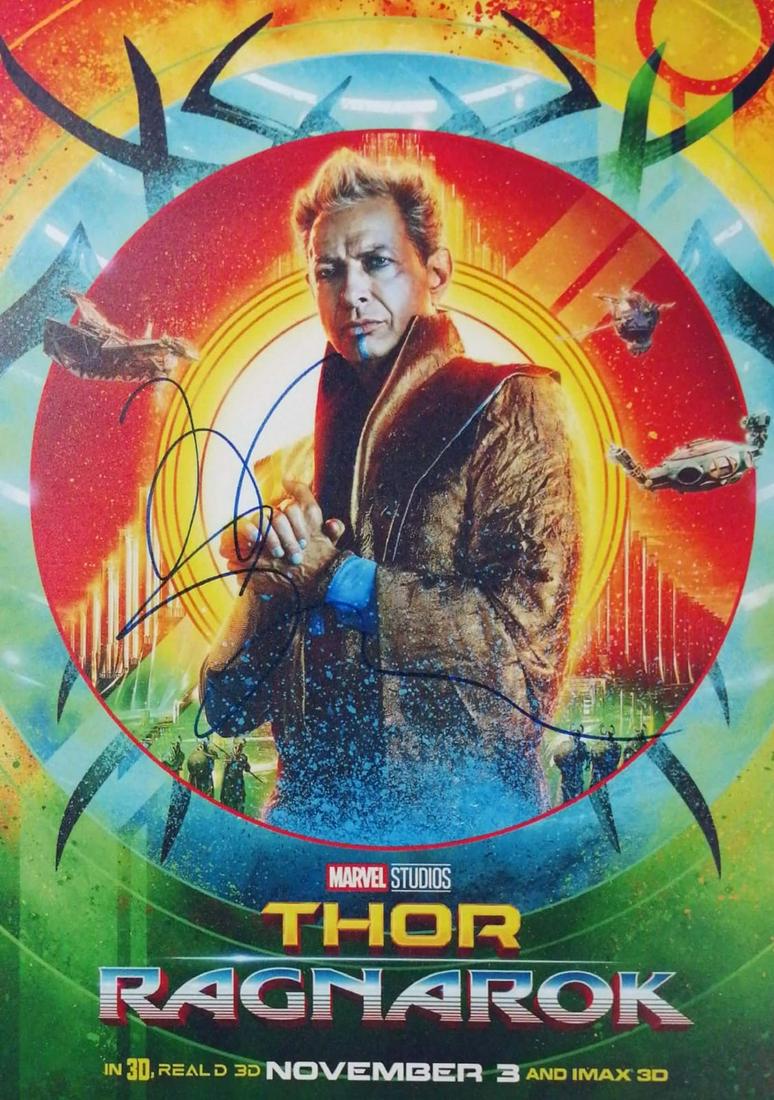 Thor 3 Jeff Goldblumm Signed Photo: Autographed by:Jeff GoldblummSize: 8" x 10"Authentication Code: PC25155Item is in great condition with no damage, unframed If image of documentation is not attached in the listing, the lot is sold wit