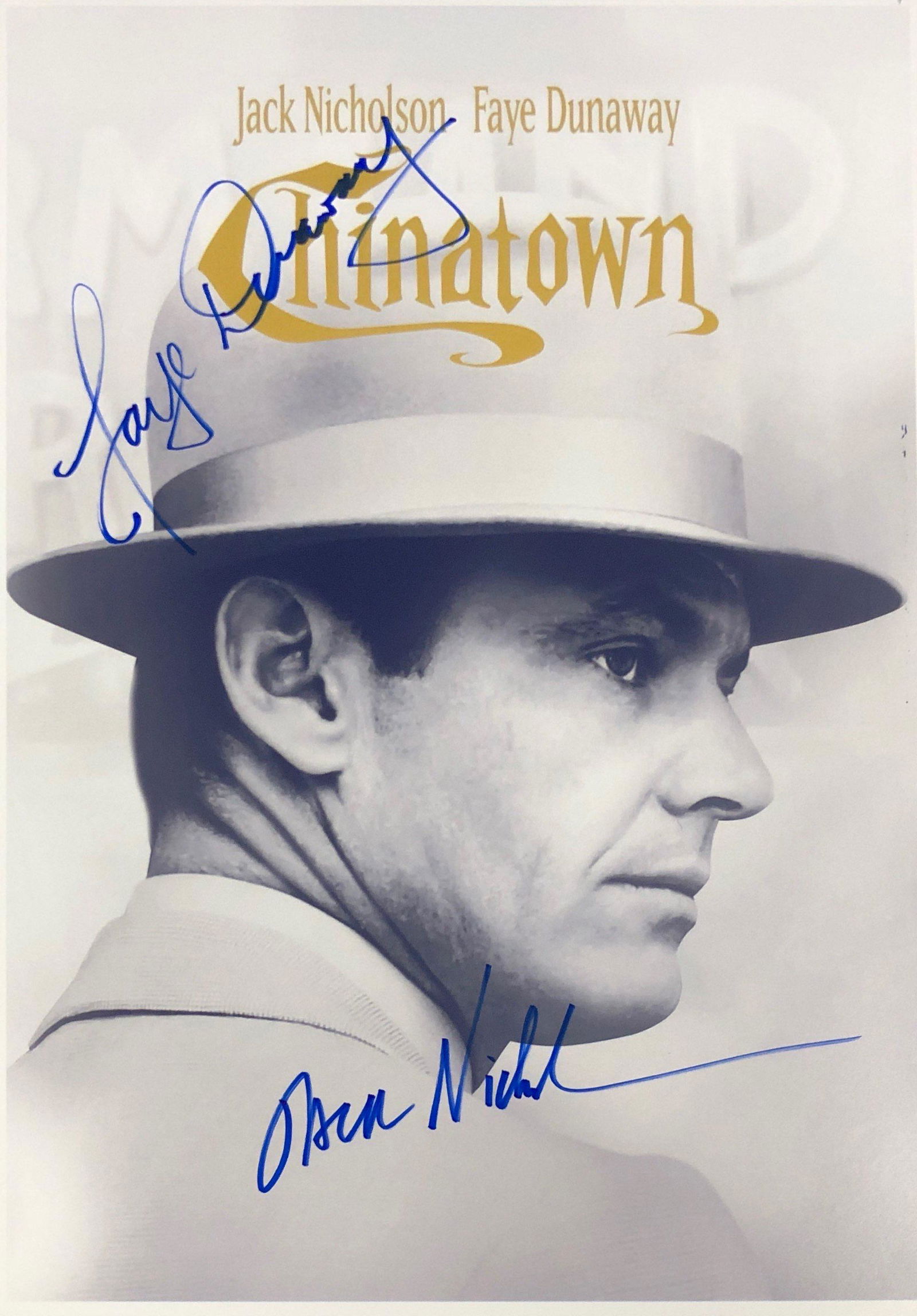 Chinatown Jack Nicholson Signed Photo: Autographed by:Jack Nicholson, Faye DunawaySize: 8" x 10"Authentication Code: PC38246Item is in great condition with no damage, unframed If image of documentation is not attached in the listing, the l
