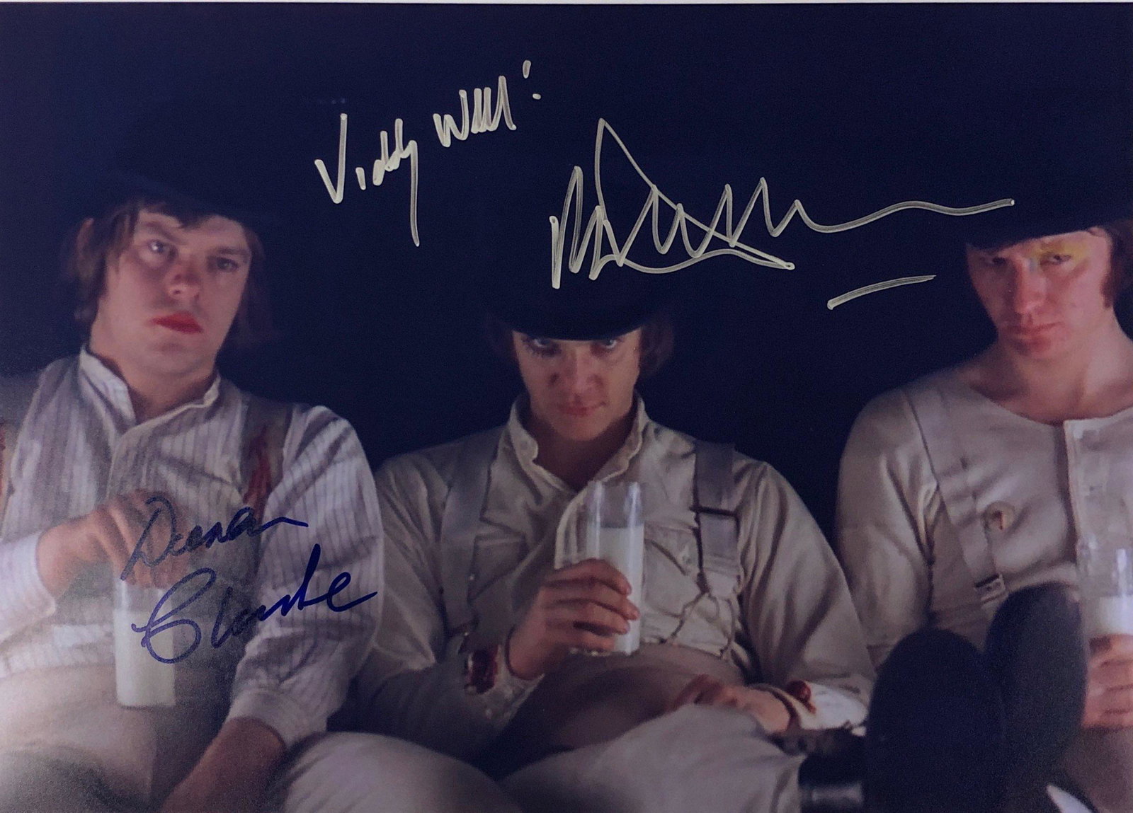 Clockwork Orange Malcolm McDowell Signed Photo: Autographed by:Malcolm McDowell, Warren ClarkeSize: 8" x 10"Authentication Code: PC38447Item is in great condition with no damage, unframed If image of documentation is not attached in the listing, th