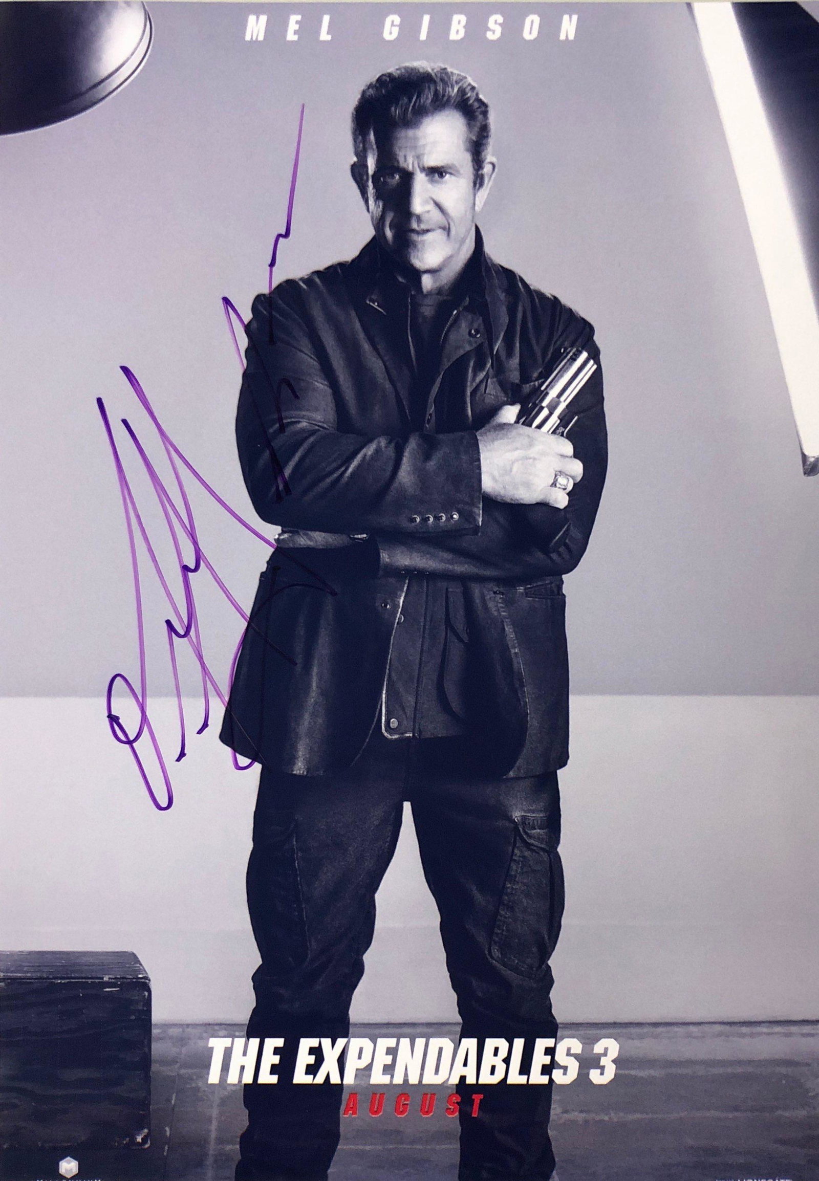 Expendables 3 Mel Gibson Signed Photo: Autographed by:Mel GibsonSize: 8" x 10"Authentication Code: PC25259Item is in great condition with no damage, unframed If image of documentation is not attached in the listing, the lot is sold without