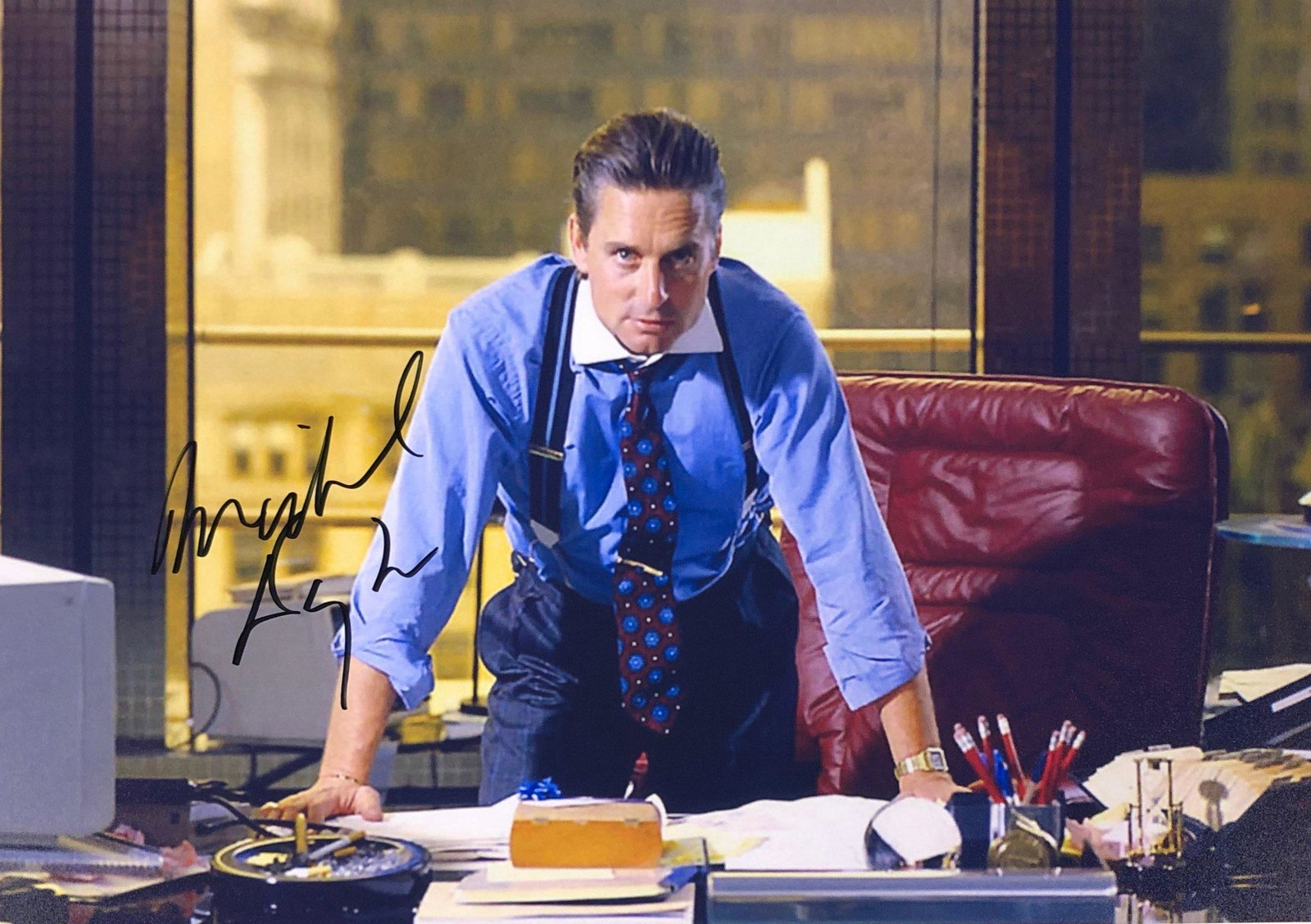 Wall Street Michael Douglas Signed Photo: Autographed by:Michael DouglasSize: 8" x 10"Authentication Code: PC25678Item is in great condition with no damage, unframed If image of documentation is not attached in the listing, the lot is sold wi