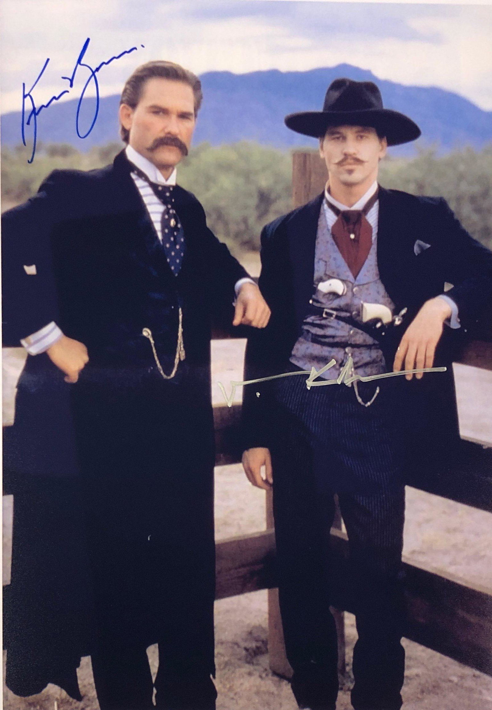 Tombstone Signed Photo: Autographed by:Kurt Russell, Val KilmerSize: 8" x 10"Authentication Code: PC25782Item is in great condition with no damage, unframed If image of documentation is not attached in the listing, the lot i