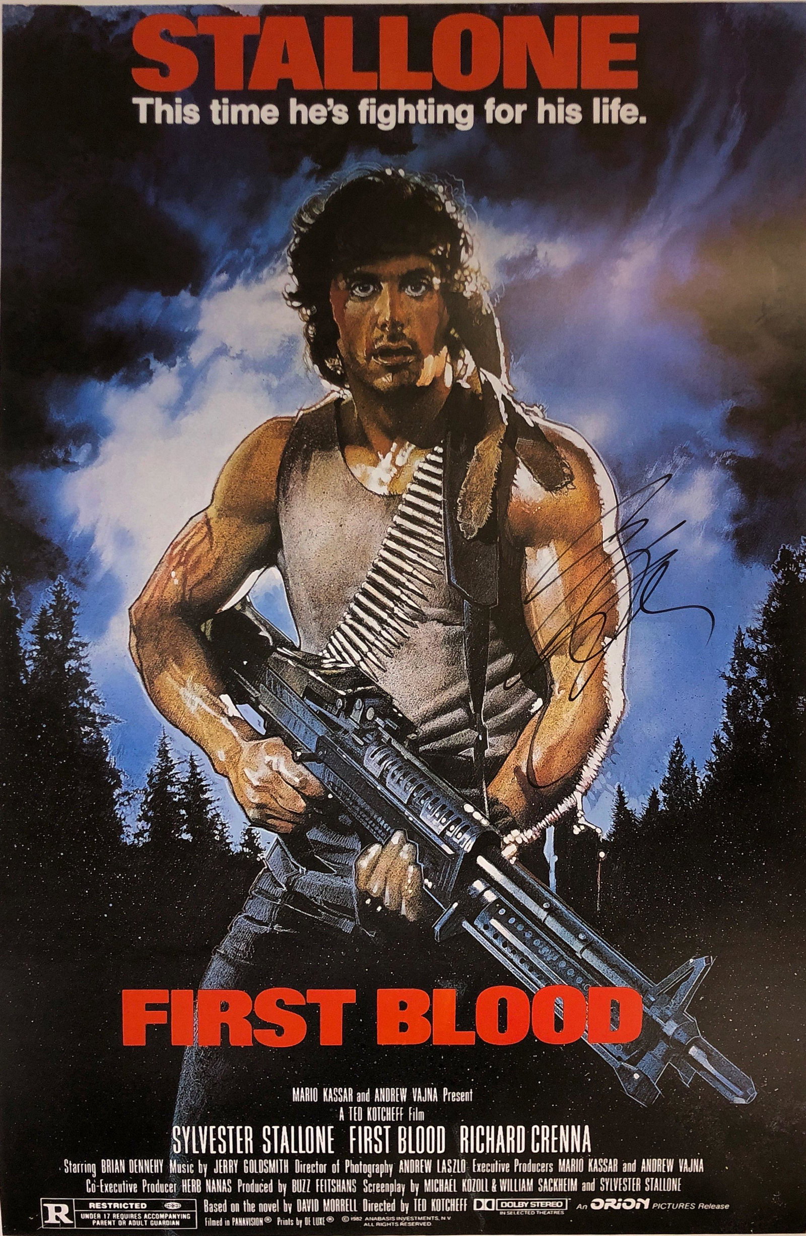 Rambo Sylvester Stallone Signed Poster: Autographed by:Sylvester StalloneSize: 24" x 36'Authentication Code: P37498Item is in great condition with no damage, unframed If image of documentation is not attached in the listing, the lot is sold