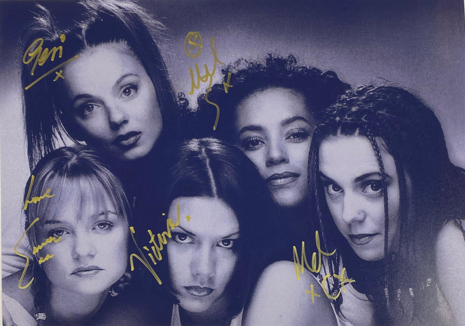 Spice Girls Victoria Beckham Signed Photo: Autographed by:Melanie C, Mel B, Victoria Beckham, Emma Bunton, Geri HalliwellSize : 8" x 10"Authentication Code: PC26504Item is in great condition with no damage, unframed If image of documentation i