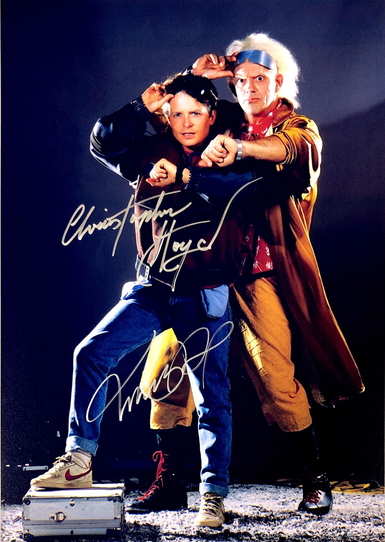 Christopher Lloyd Autograph Signed Back to Future Photo: Category: Autograph Photo CollectiblesSize: Width 8 inches x Height 10 inchesAutograph Includes: Christopher Lloyd, Michael J FoxItem is in great condition with no damage, unframedIf image of document