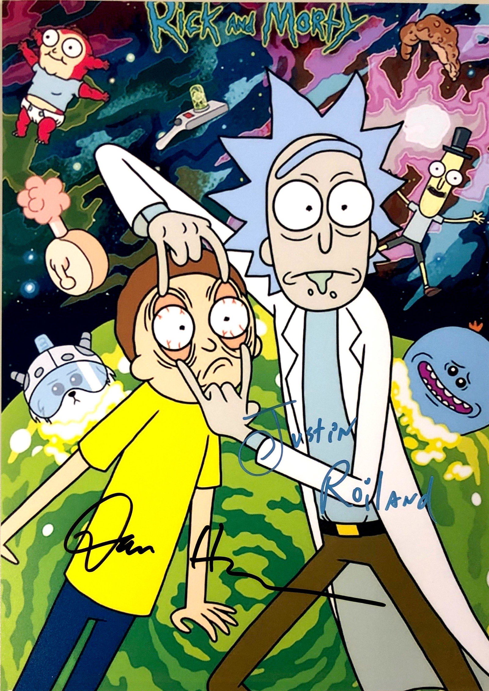 Dan Harmon Justin Roiland Autograph Signed Rick Morty: Category: Autograph Photo CollectiblesSize: Width 8 inches x Height 10 inchesAutograph Includes: Dan Harmon, Justin RoilandItem is in great condition with no damage, unframedIf image of documentation 