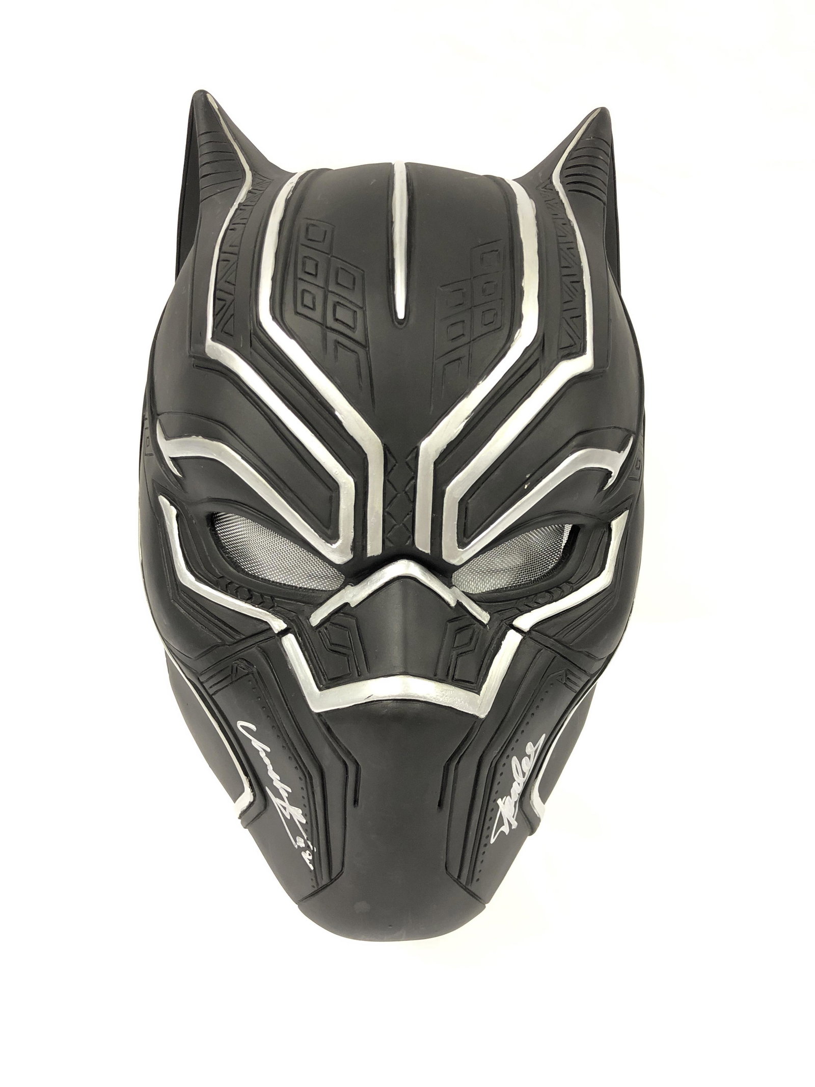 Chadwick Boseman Autographed Signed Black Panther Mask: Category: Autograph CollectiblesAutograph Includes: Chadwick Boseman, Stan LeeIf image of documentation is attached in the listing, the lot is sold with documents. Please review our Terms and Conditio