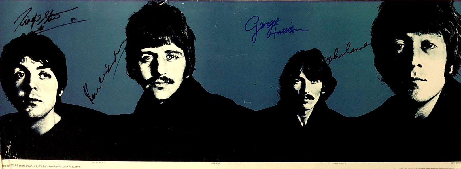 Beatles John Lennon Signed Autograph Vinyl: Category: Autograph CollectiblesSize: Width 40 inches x Height 15 inchesAutograph Includes: Paul McCartney, Ringo Star, John Lennon, Paul McCartneyIf image of documentation is attached in the listing,