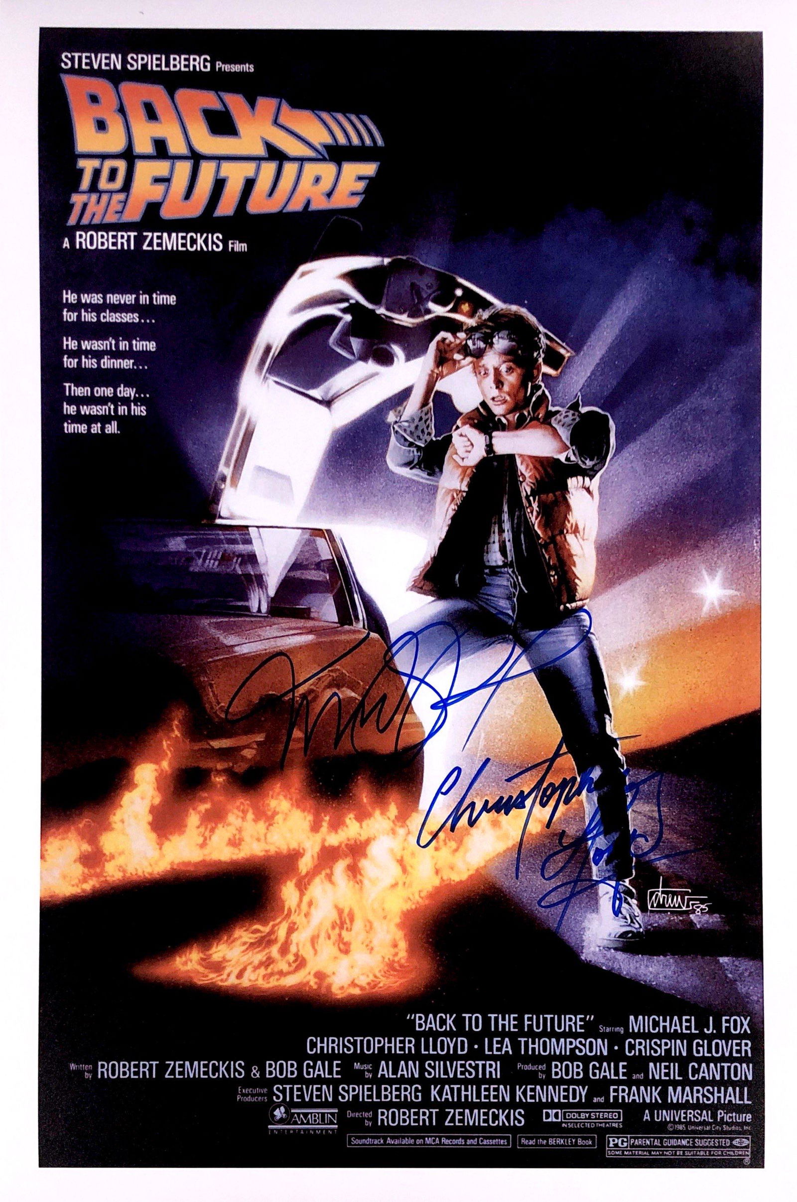 Michael J Fox Autograph Signed Back to the Future: Category: Autograph CollectiblesSize: Width 16 inches x Height 11 inchesAutograph Includes: Christophen Lloyd, Michael J FoxItem is in great condition with no damage, unframedIf image of documentation