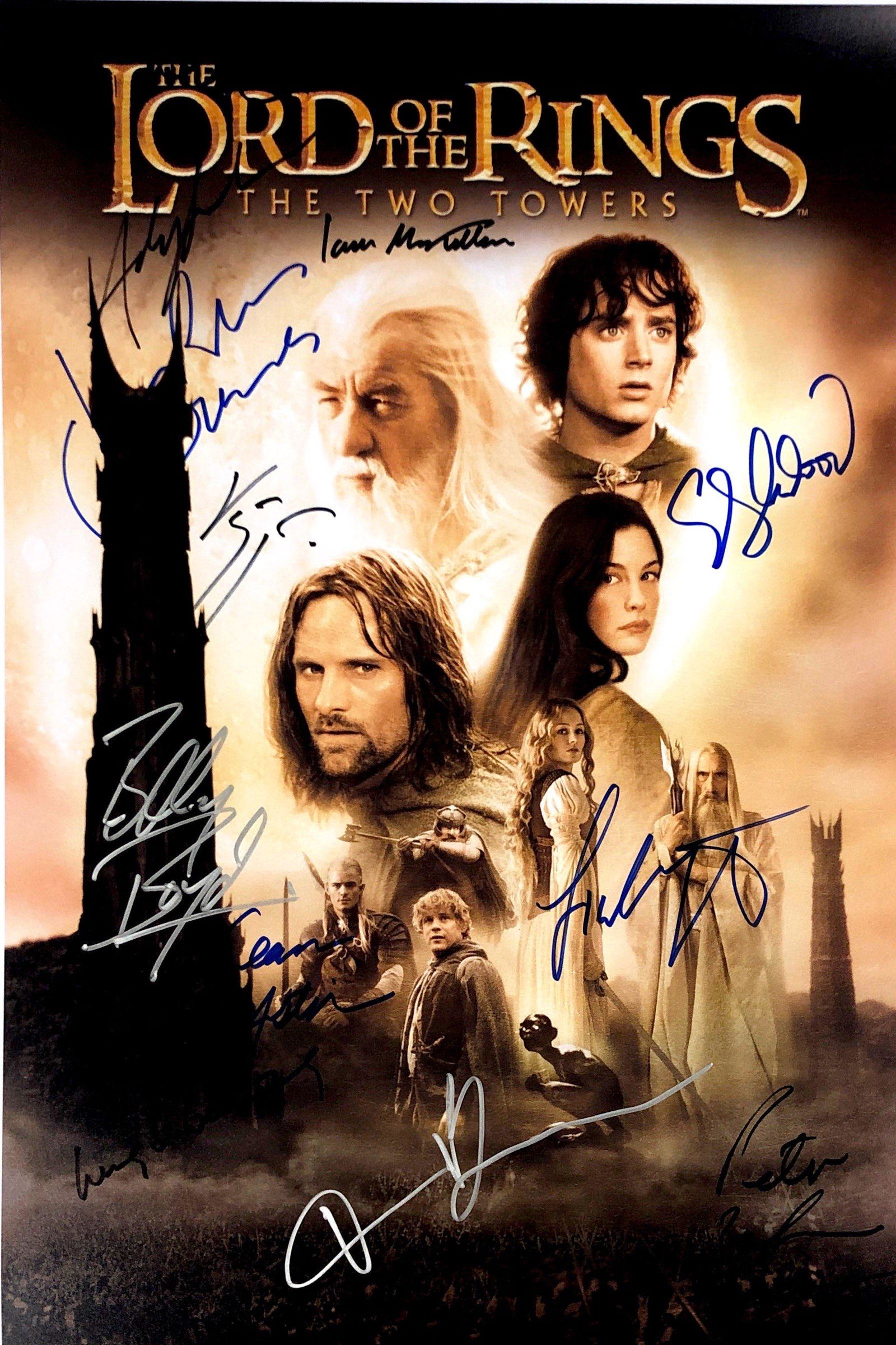 Elijah Wood Autograph Signed Lord of the Ring Poster: Category: Autograph CollectiblesSize: Width 16 inches x Height 11 inchesAutograph Includes: Elijah Wood, Sean Astin, Billy Boyd, Viggo Mortensen, Orlando Bloom, Liv Tyler, Ian McKellen, John Rhys-Davi