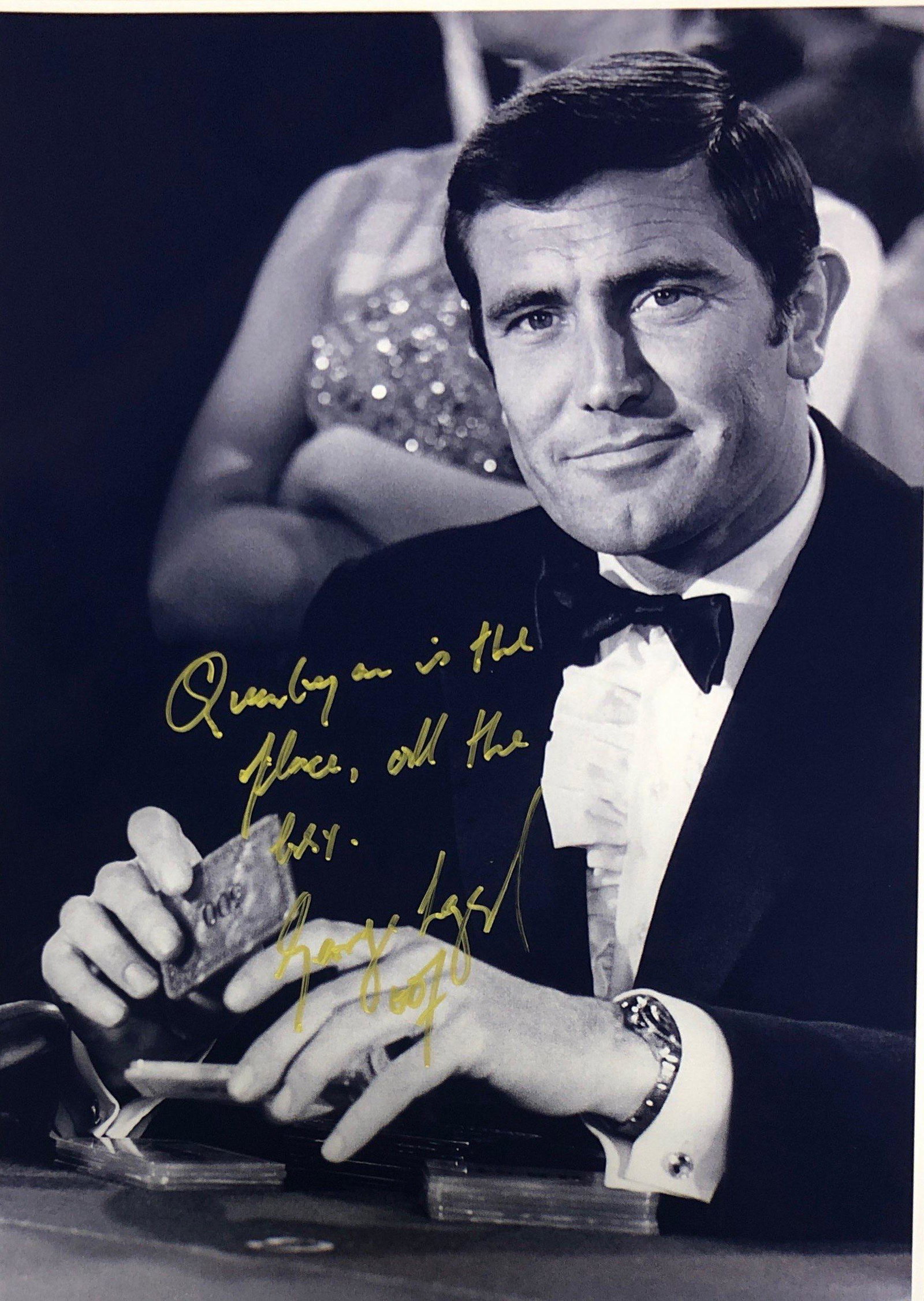 George Lazenby Autograph Signed James Bond 007 Photo: Category: Autograph CollectiblesSize: Width 8 inches x Height 10 inchesAutograph Includes: George LazenbyItem is in great condition with no damage, unframedIf image of documentation is attached in the