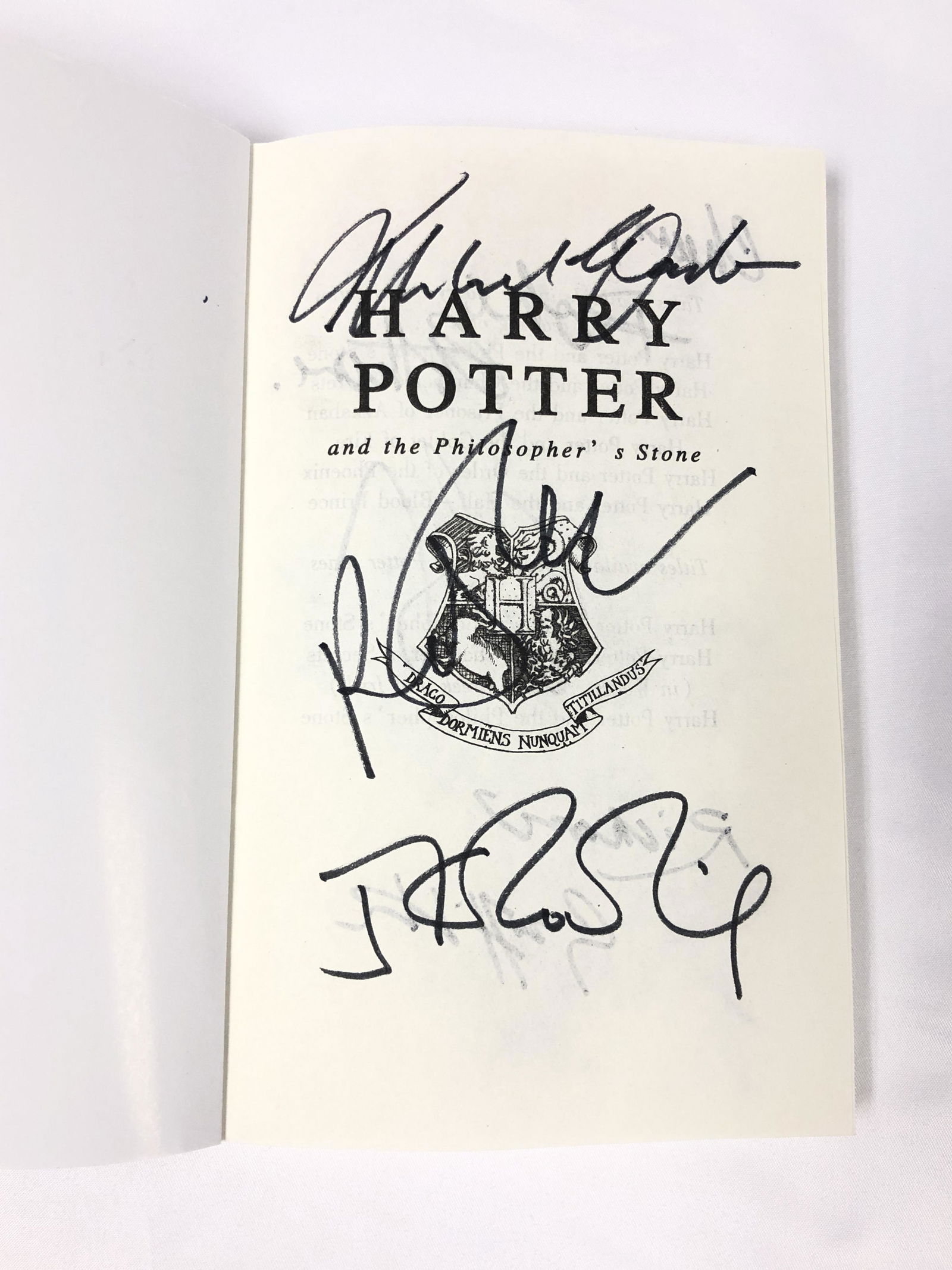 JK Rowling Autograph Signed Harry Potter Book: Category: Autograph CollectiblesAutograph Includes: JK Rowling, Emma Watson, Rupert Grint, Daniel Radcliffe, Maggie Smith, Michael Gambon, Ralph Fiennes, Richard Griffiths, Tom Felton, Warwick Davies,