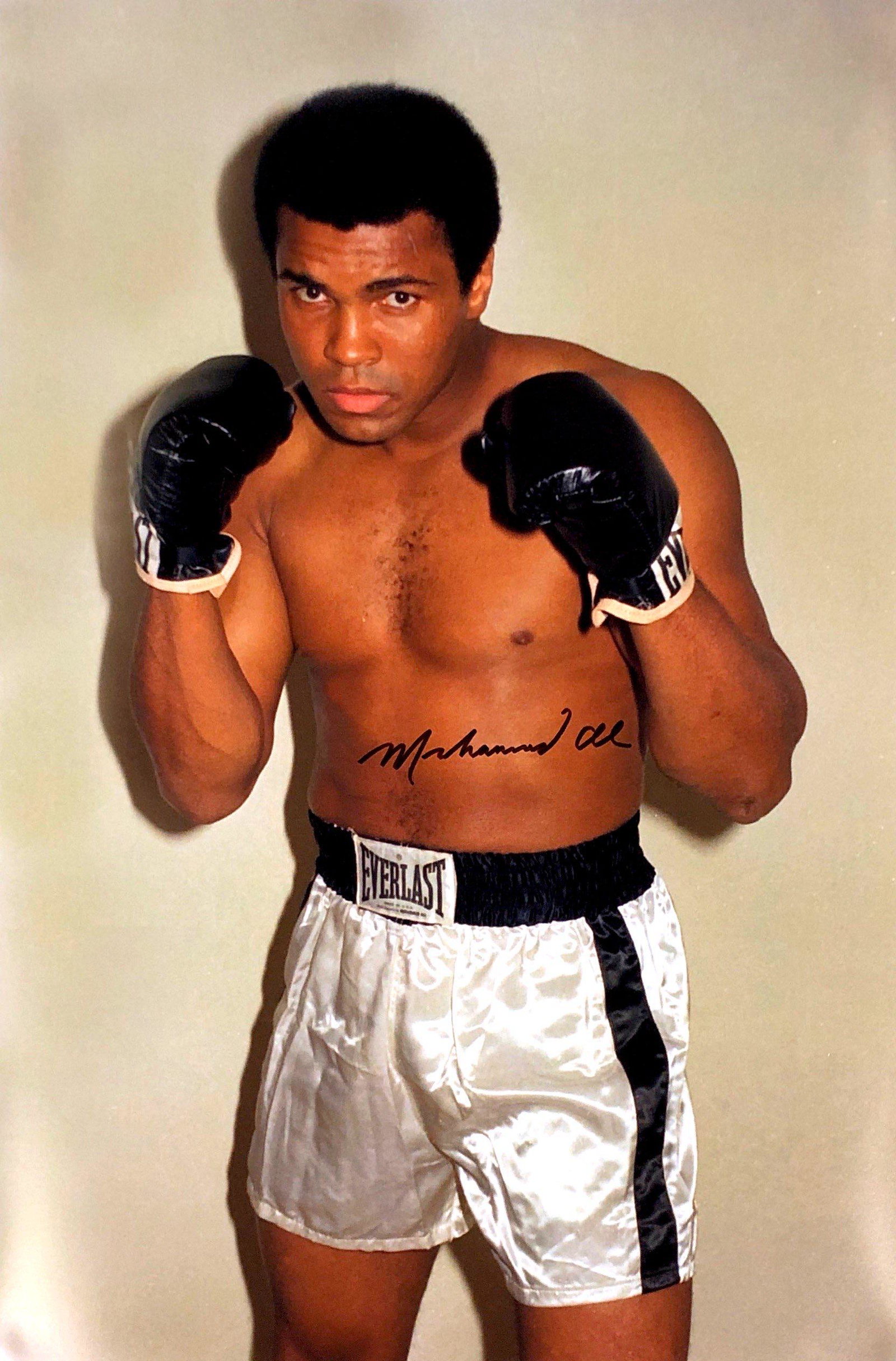 Muhammad Ali Autograph Signed Poster: Category: Autograph Photo CollectiblesSize: Width 16 inches x Height 23 inchesAutograph Includes: Muhammad AliItem is in great condition with no damage, unframedIf image of documentation is attached i