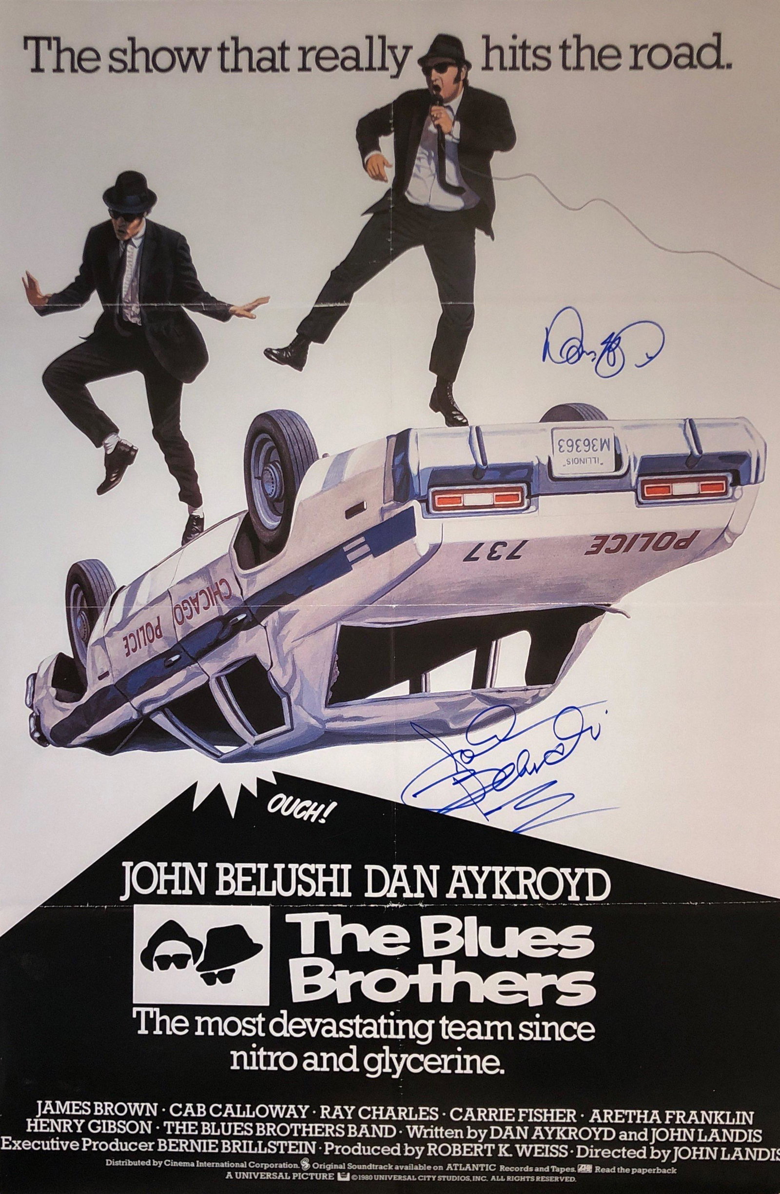 John Belushi Autograph Signed Blue Brothers Dan Aykroyd: Category: Autograph CollectiblesSize: Width 24 inches x Height 36 inchesAutograph Includes: John Belushi, Dan Aykroyd Item is in great condition with no damage, unframedIf image of documentation is at
