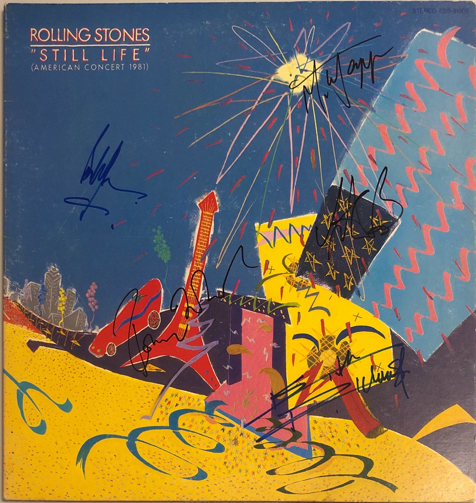 Mick Jagger Autograph Signed Rolling Stones Still Life: Category: Autograph CollectiblesAutograph Includes: Mick Jagger, Keith Richards, Charlie Watts, Ronnie Wood, Bill WymanItem is in great condition with no damage, unframedIf image of documentation is a