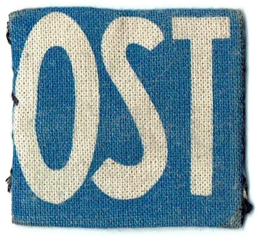THIRD REICH EASTERN FORCED LABOUR OST PATCH Ostarbeiter: AN AMAZING WORN CONDITION OST PATCH FOR FORCED LABOUR WORKERS IN THE SOVIET UNION. 100% ORIGINAL - NOT GLOWING PATCH. A MUSEUM PIECE !! HISTORY: Ostarbeiter was a Nazi German designation for foreign s