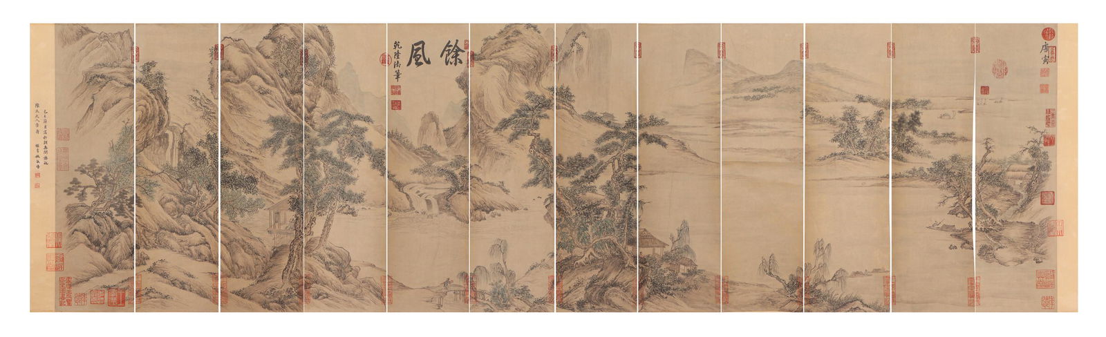TWELVE CHINESE PAINTINGS OF MOUNTAINS LANDSCAPE (1 of 15)