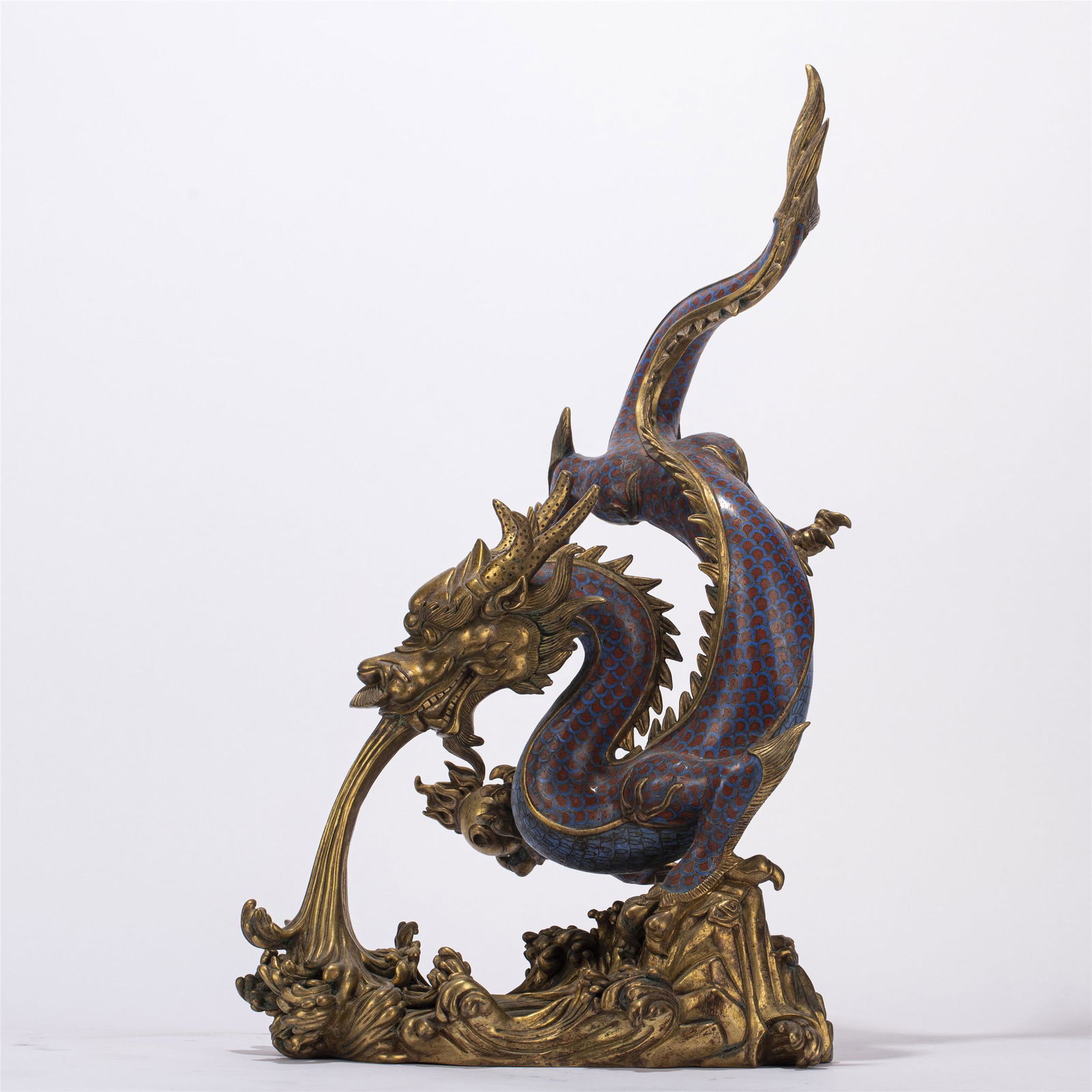 A CHINESE CLOISONNE ENAMEL DRAGON (1 of 12)