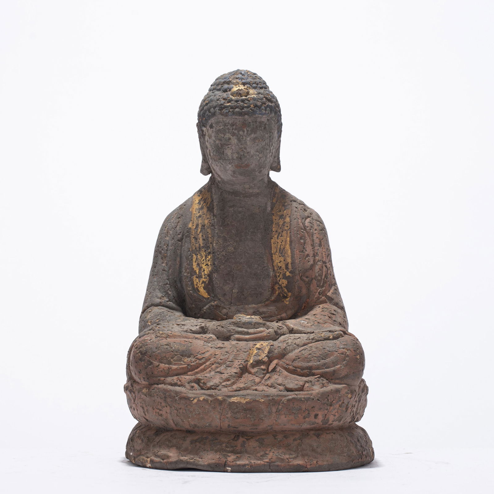 A CHINESE MUD FIGURE OF BUDDHA STATUE (1 of 7)