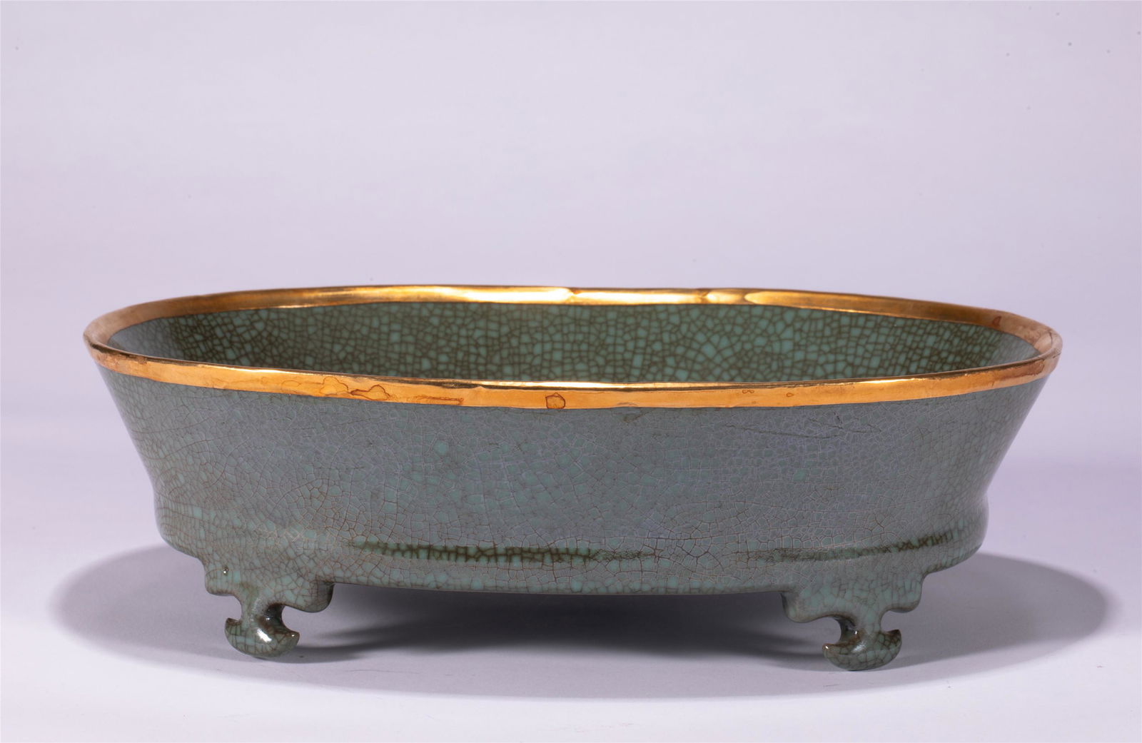 A CHINESE CELADON GLAZE PORCELAIN BRUSH WASHER (1 of 9)