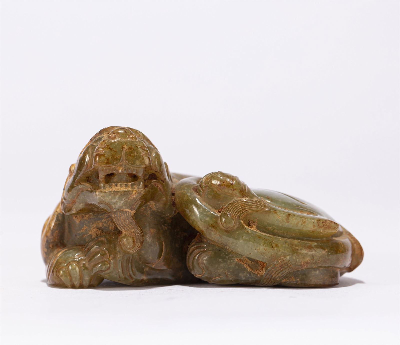 A CHINESE JADE BEAST ORNAMENTS (1 of 9)