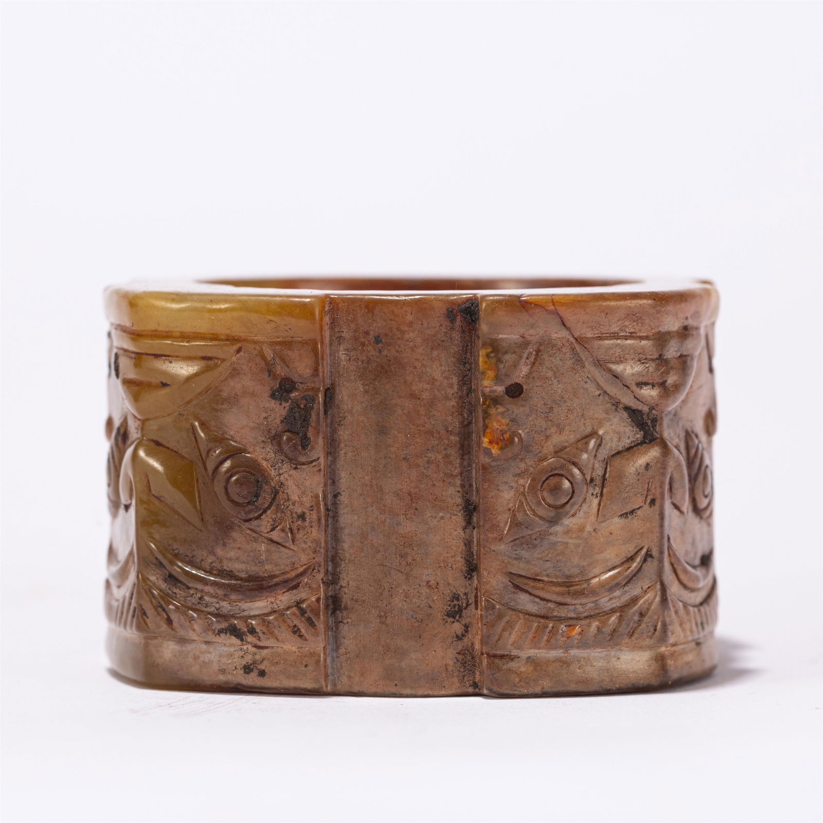 A CHINESE JADE CONG STYLE VASE (1 of 9)