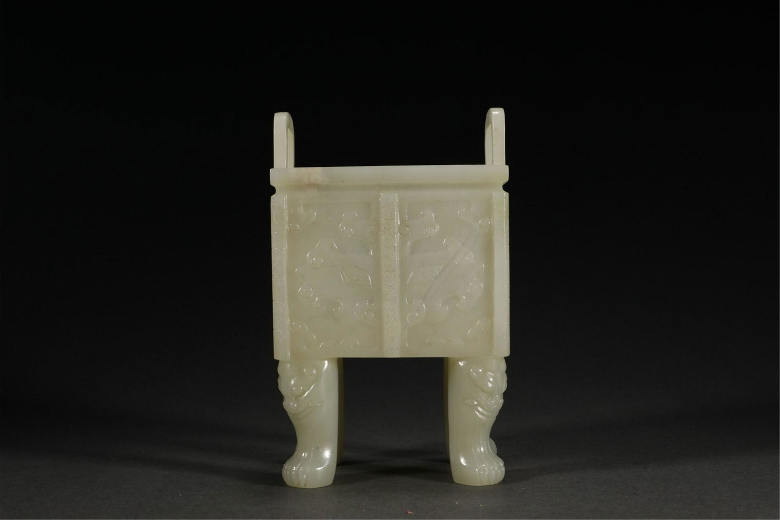 A CHINESE JADE CARVED BEAST CENSER (1 of 9)