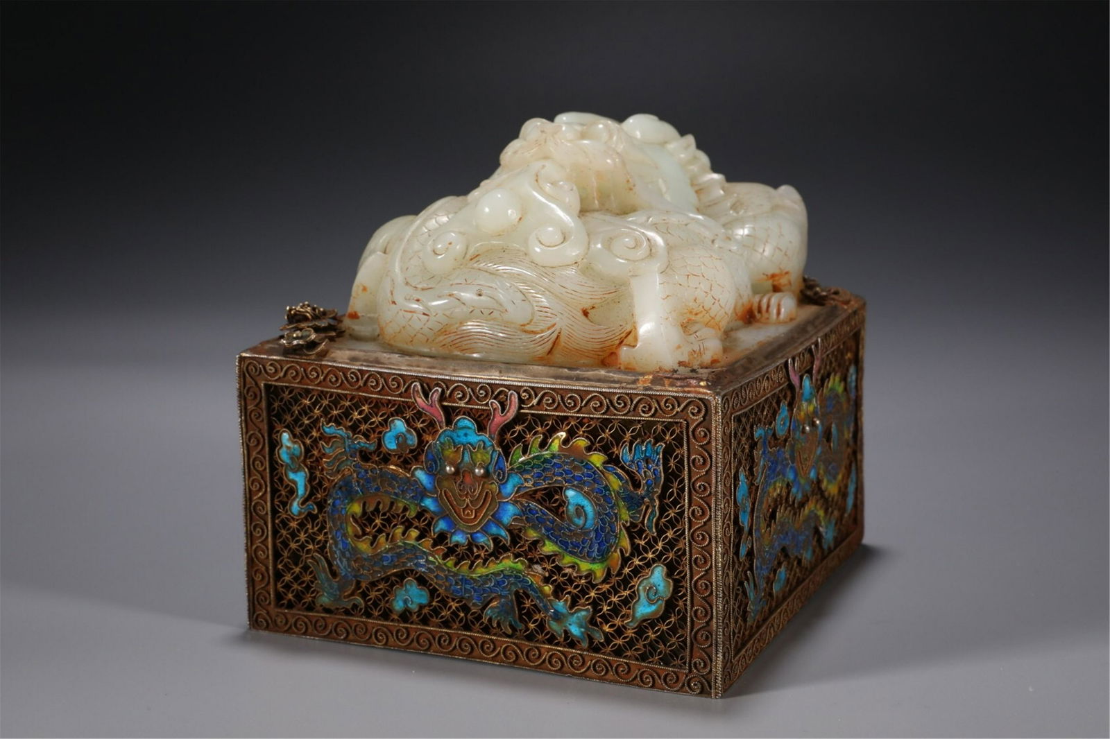 A CHINESE JADE DRAGON SEAL (1 of 9)