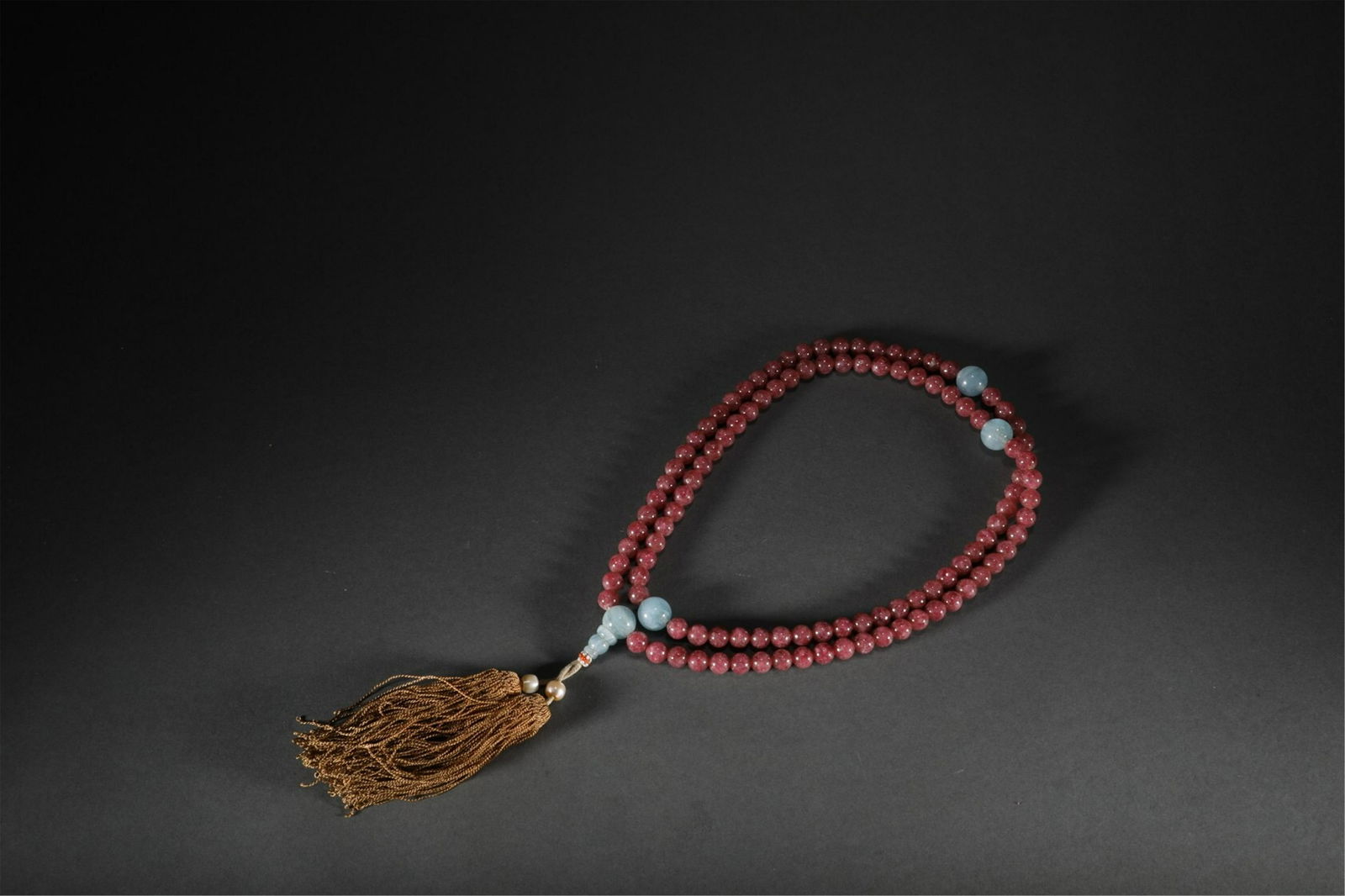 A CHINESE RUBY BUDDHIST BEADS (1 of 9)