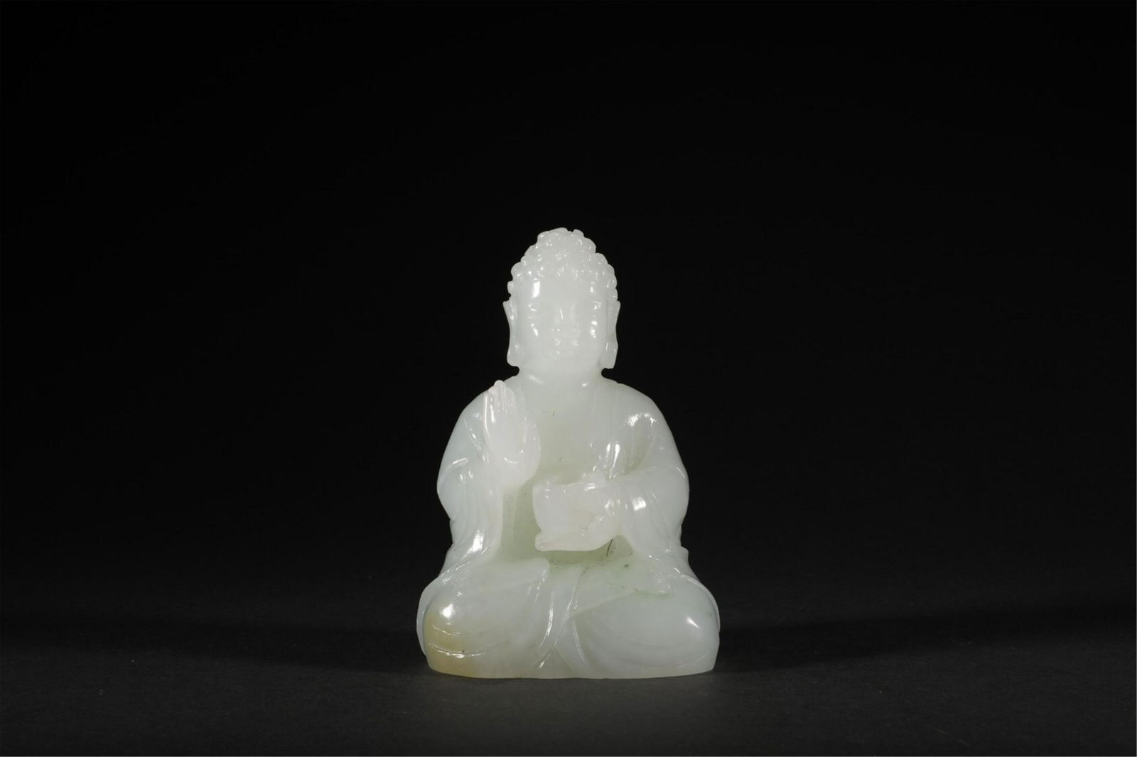A CHINESE JADE FIGURE OF BUDDHA STATUE (1 of 9)