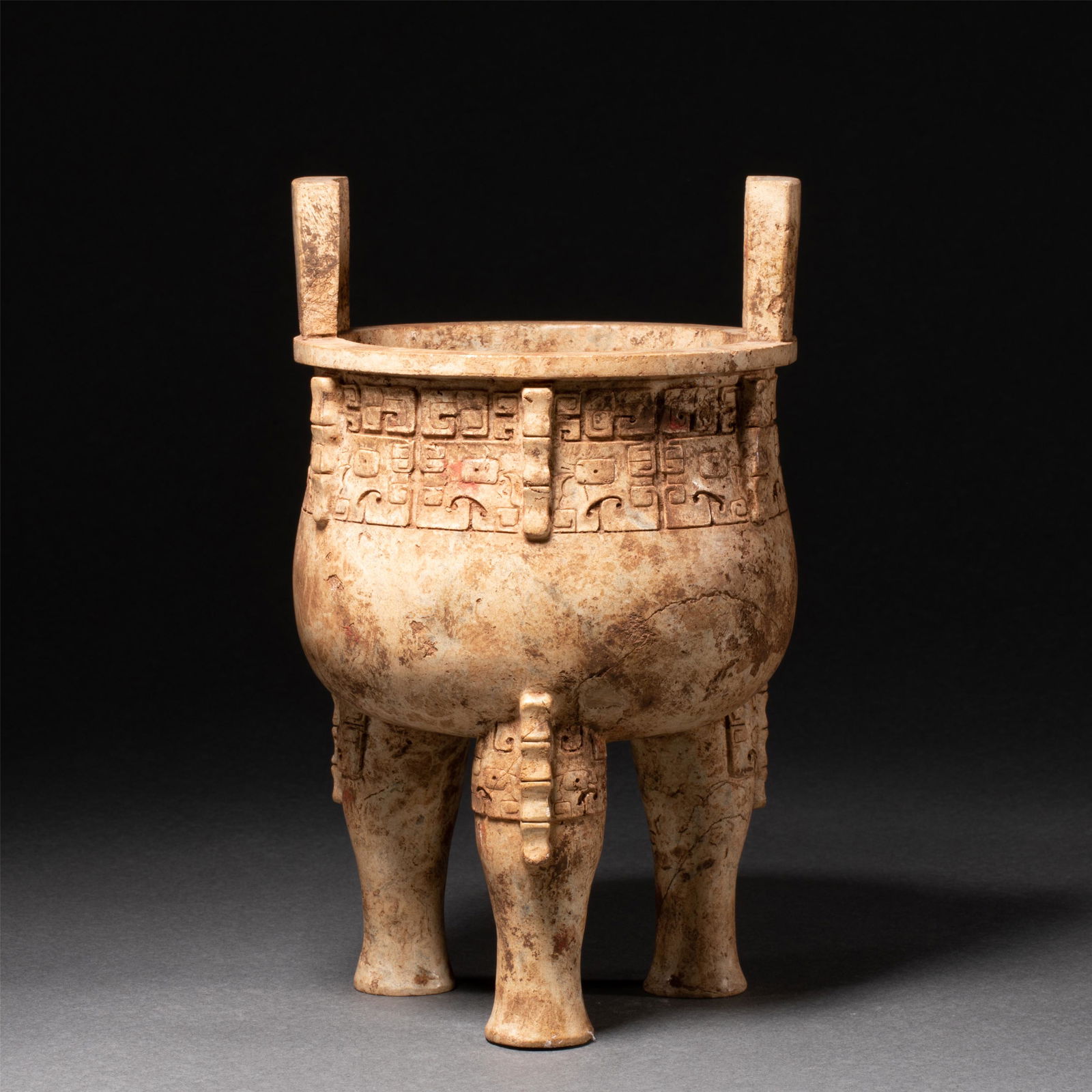 A CHINESE JADE TRIPOD DING (1 of 8)