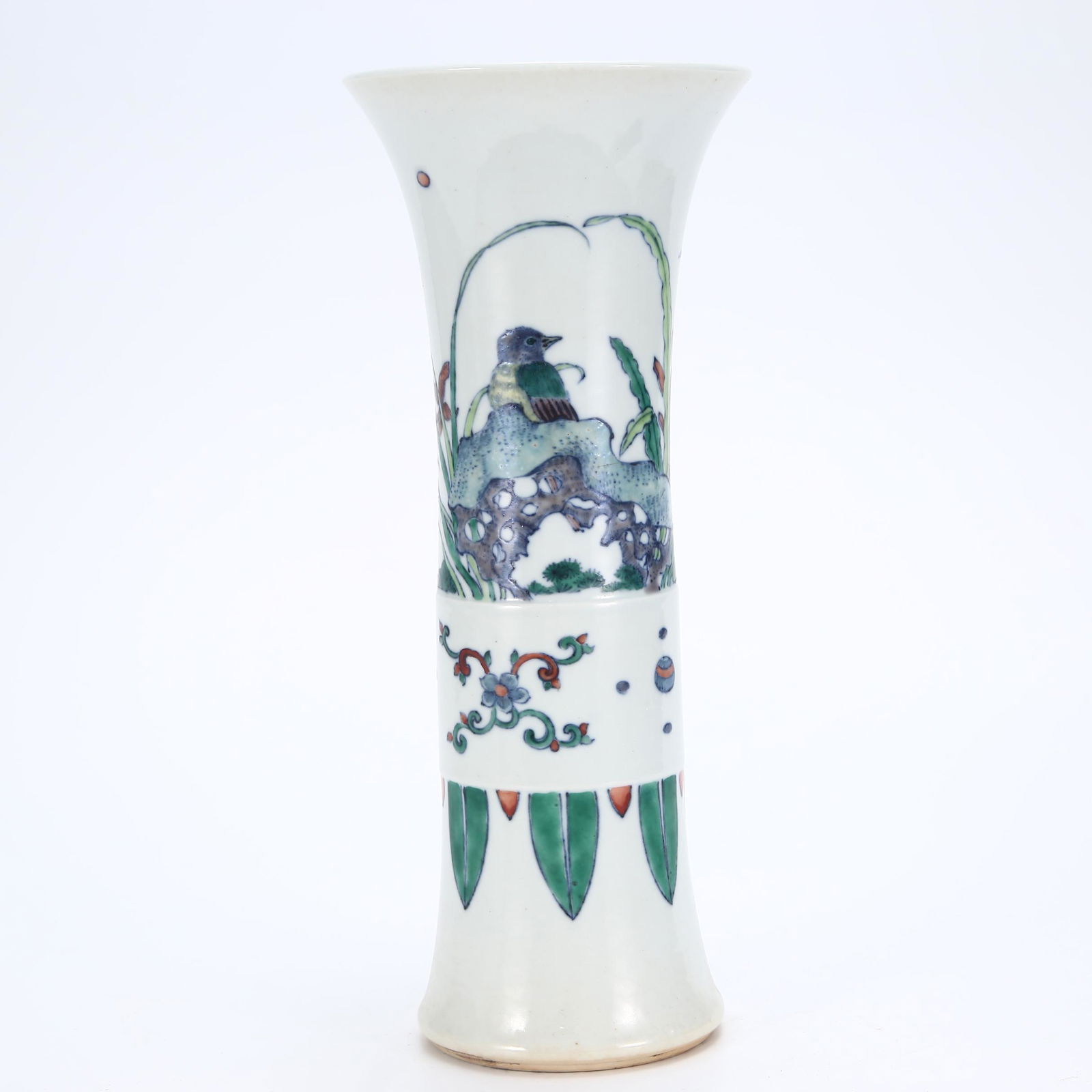 A CHINESE DOUCAI PORCELAIN GU VASE (1 of 9)