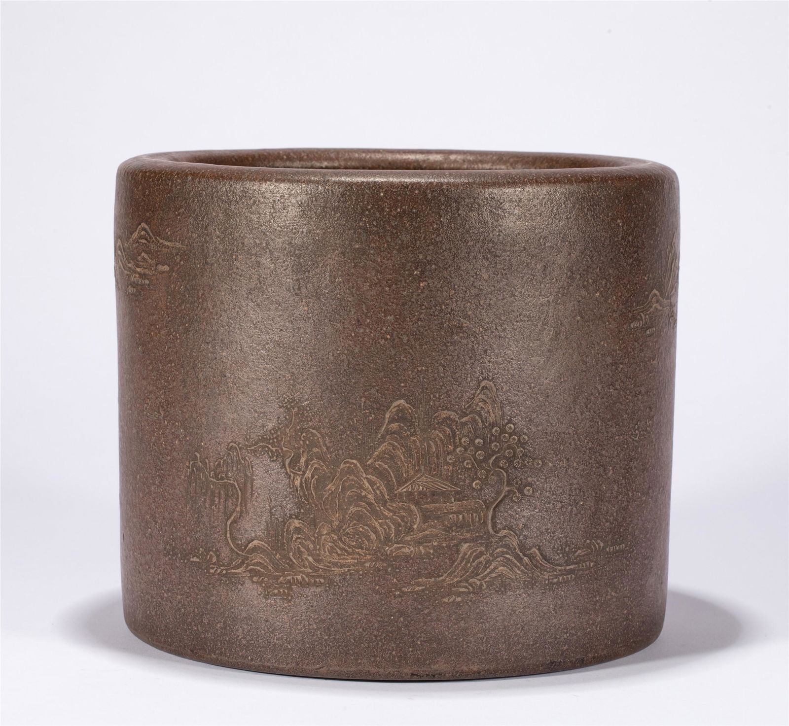 A CHINESE ZISHA CLAY BRUSH POT (1 of 10)