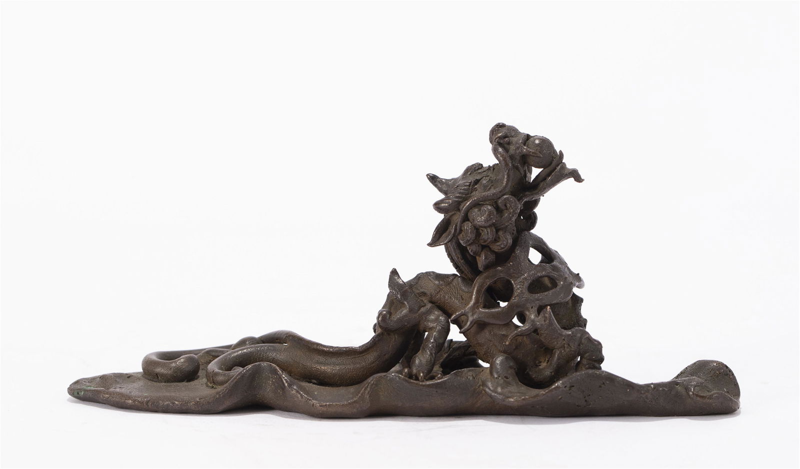 A CHINESE BRONZE DRAGON ORNAMENTS (1 of 7)