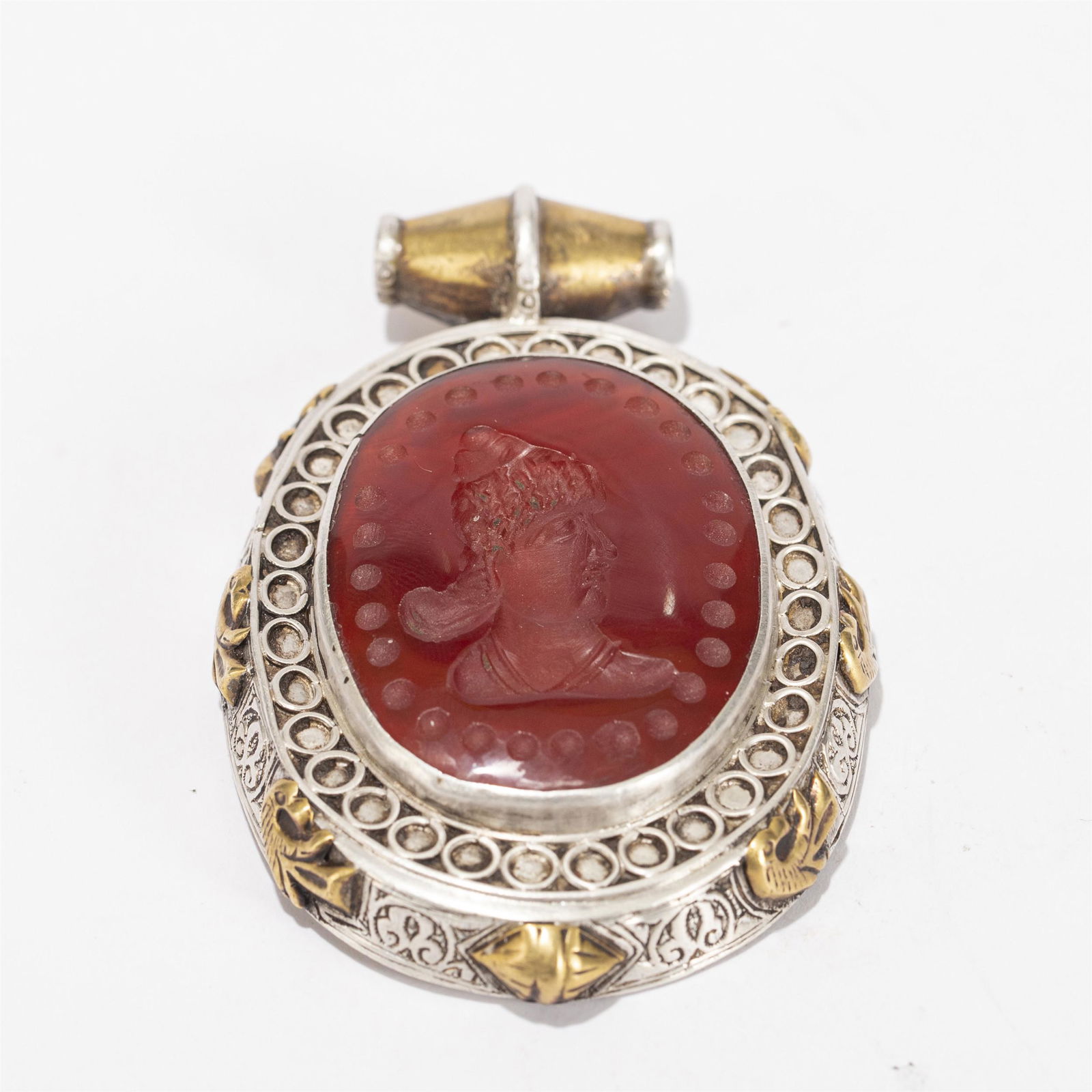 A CHINESE RUBY SILVER PLAQUE (1 of 11)