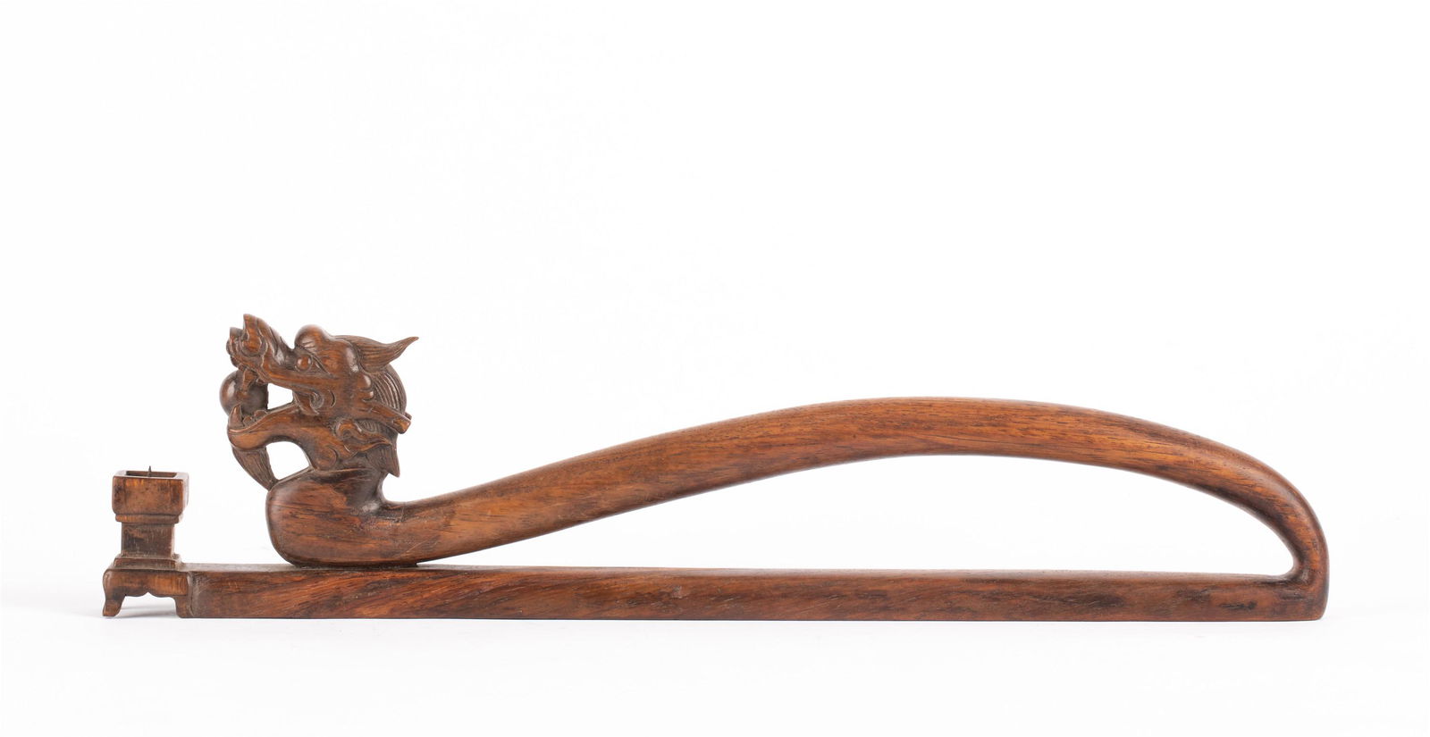 A CHINESE HARDWOOD CANDLE HOLDER (1 of 10)