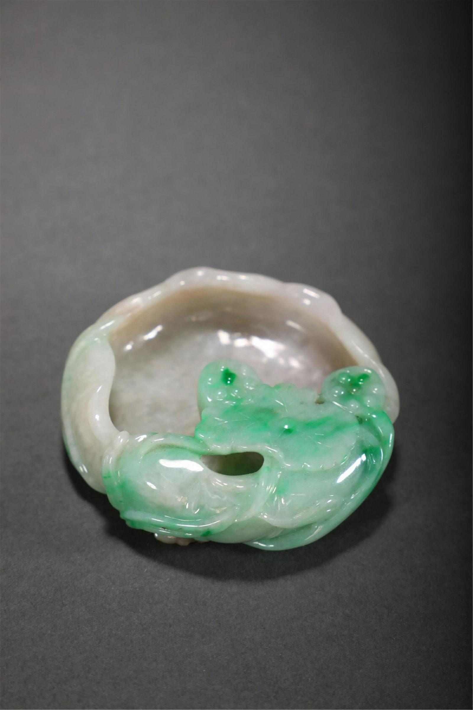 A CHINESE JADEITE LOTUS FLOWERS PASTE (1 of 6)
