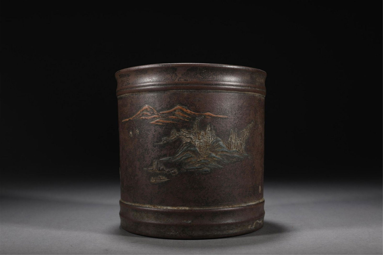 A CHINESE ZISHA CLAY BRUSH POT (1 of 9)