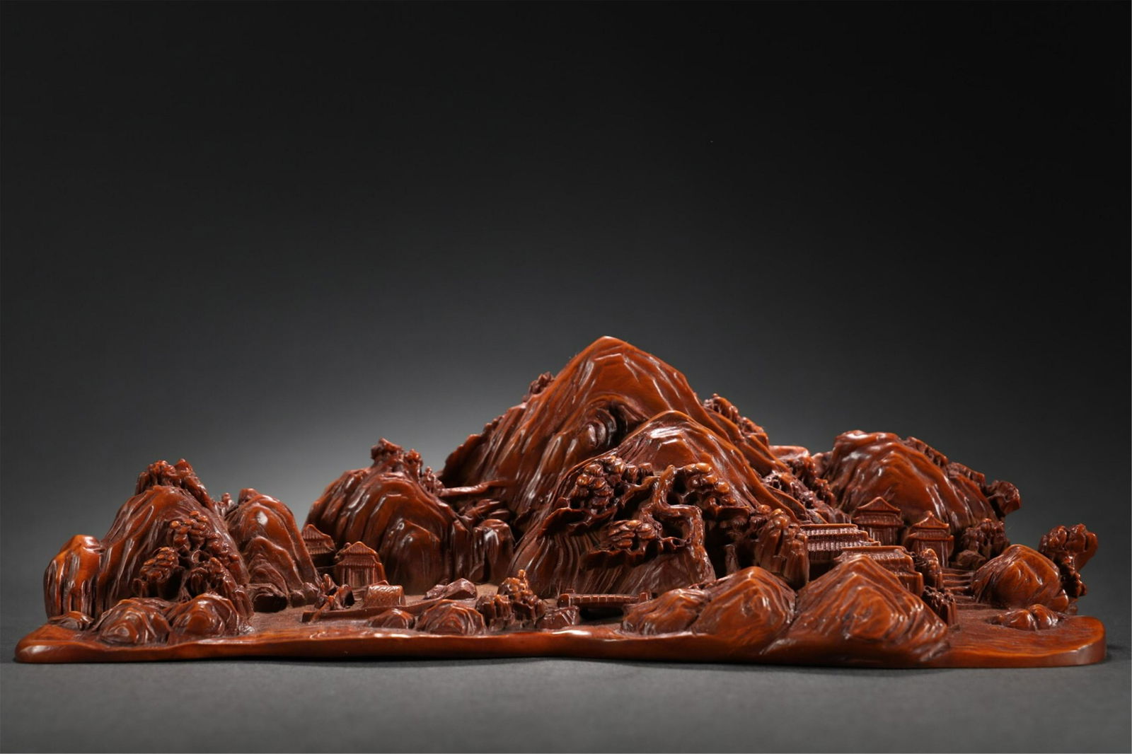 A CHINESE BOXWOOD CARVED LANDSCAPE ORNAMENTS (1 of 9)